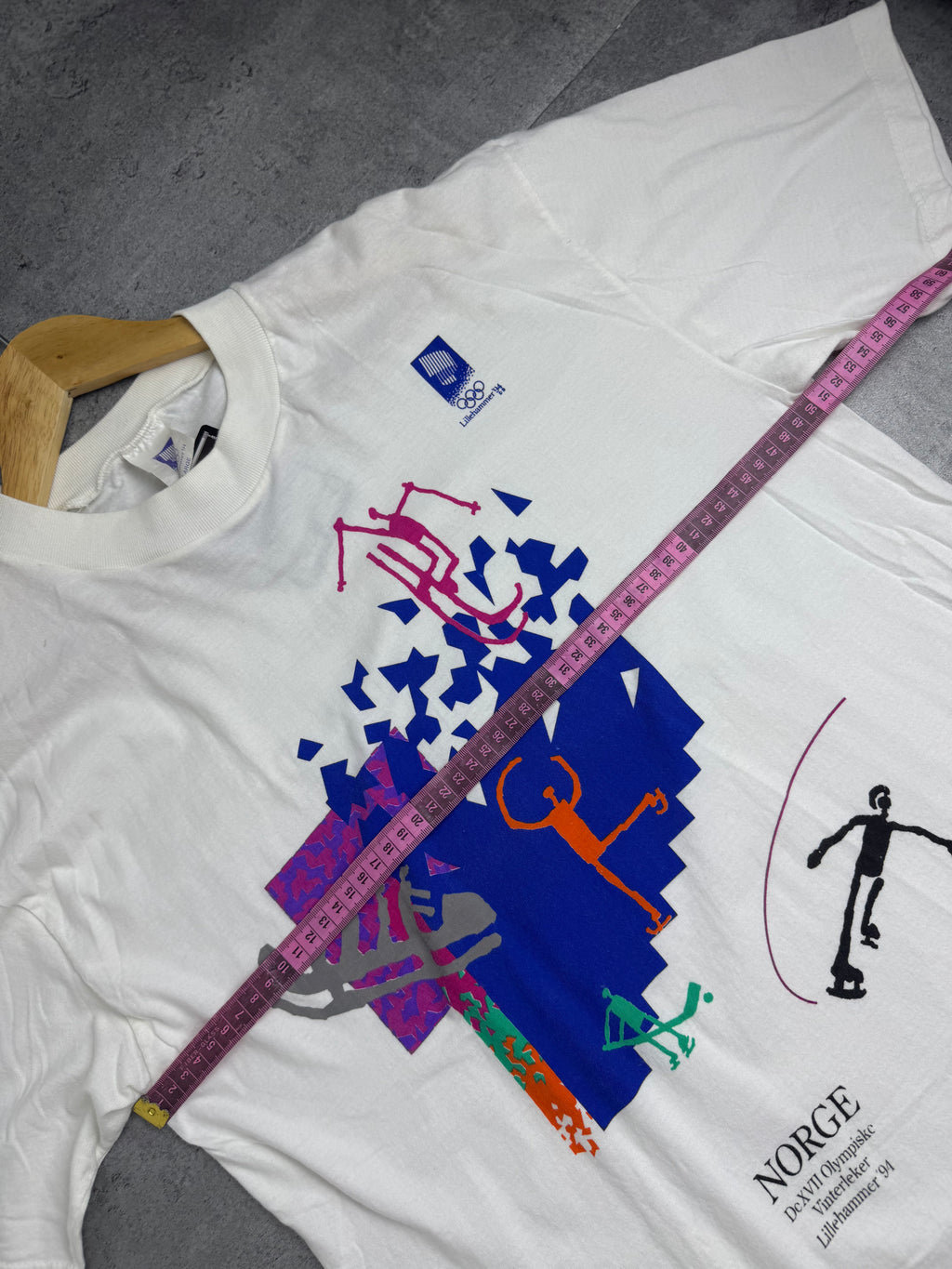 1994 Winter Olympics Graphic Tee Shirt Igrzyska Olimpijskie Zimowe 90s Vintage