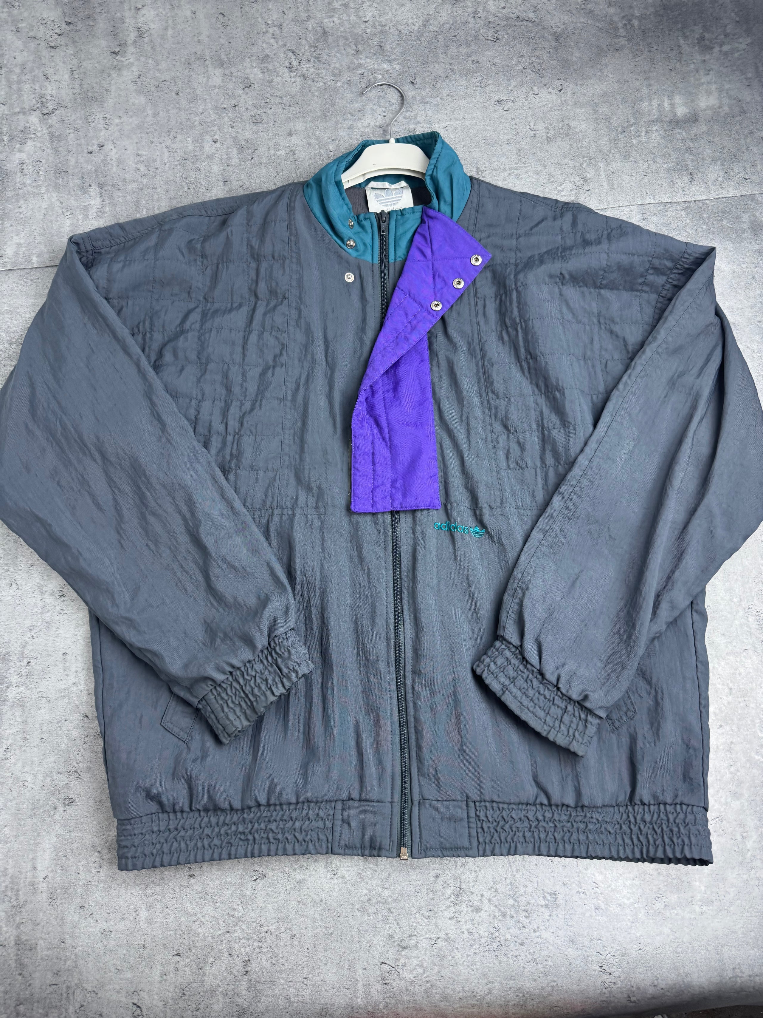 90s Kurtka Adidas Rozpinana Vintage Oldschool Retro