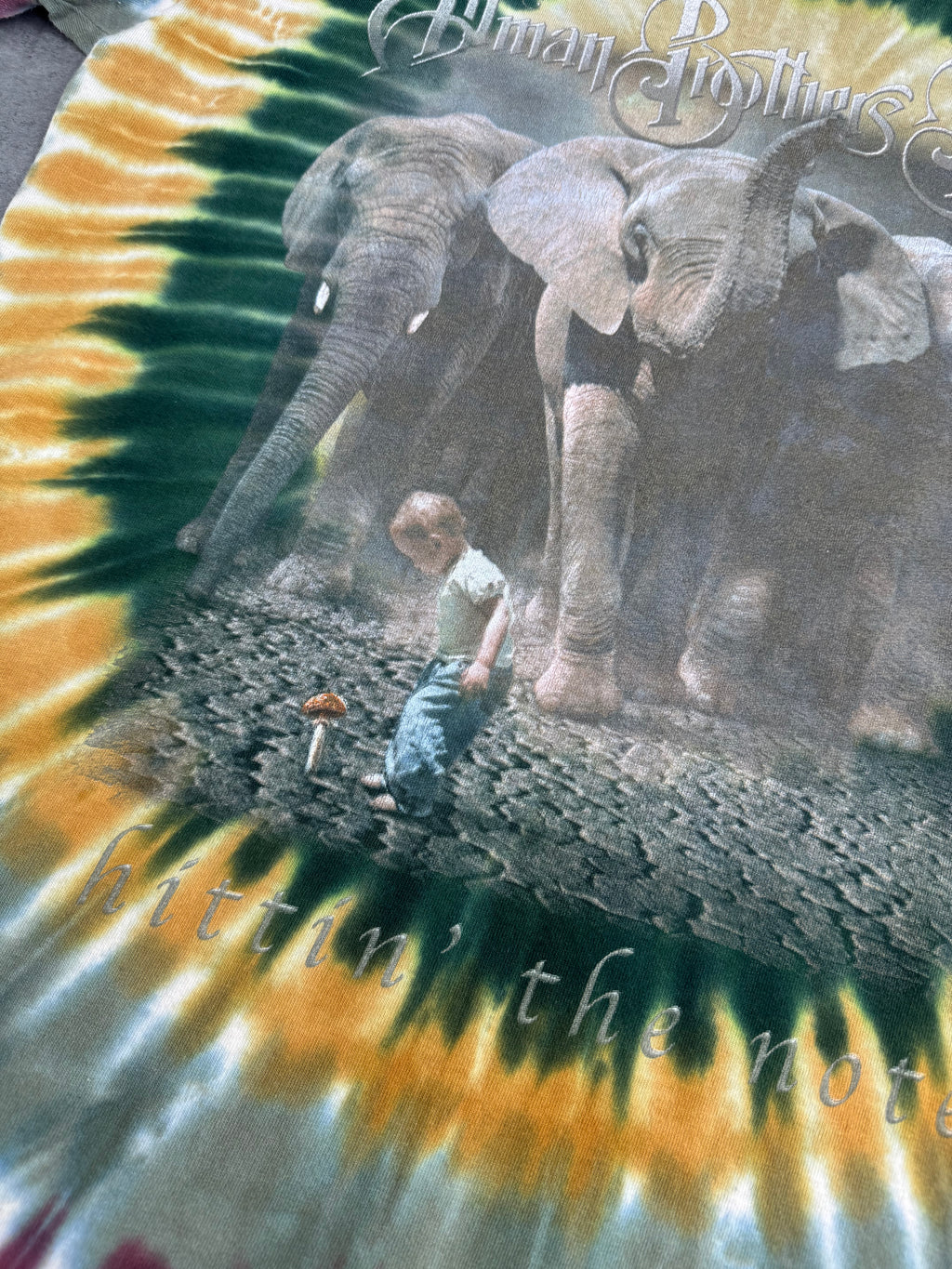 The Allman Brothers 2003 Hitting' The Note Album Tie Dye Graphic Tee Shirt Band US Tour All Summer Long Rock Koszulka Muzyczna