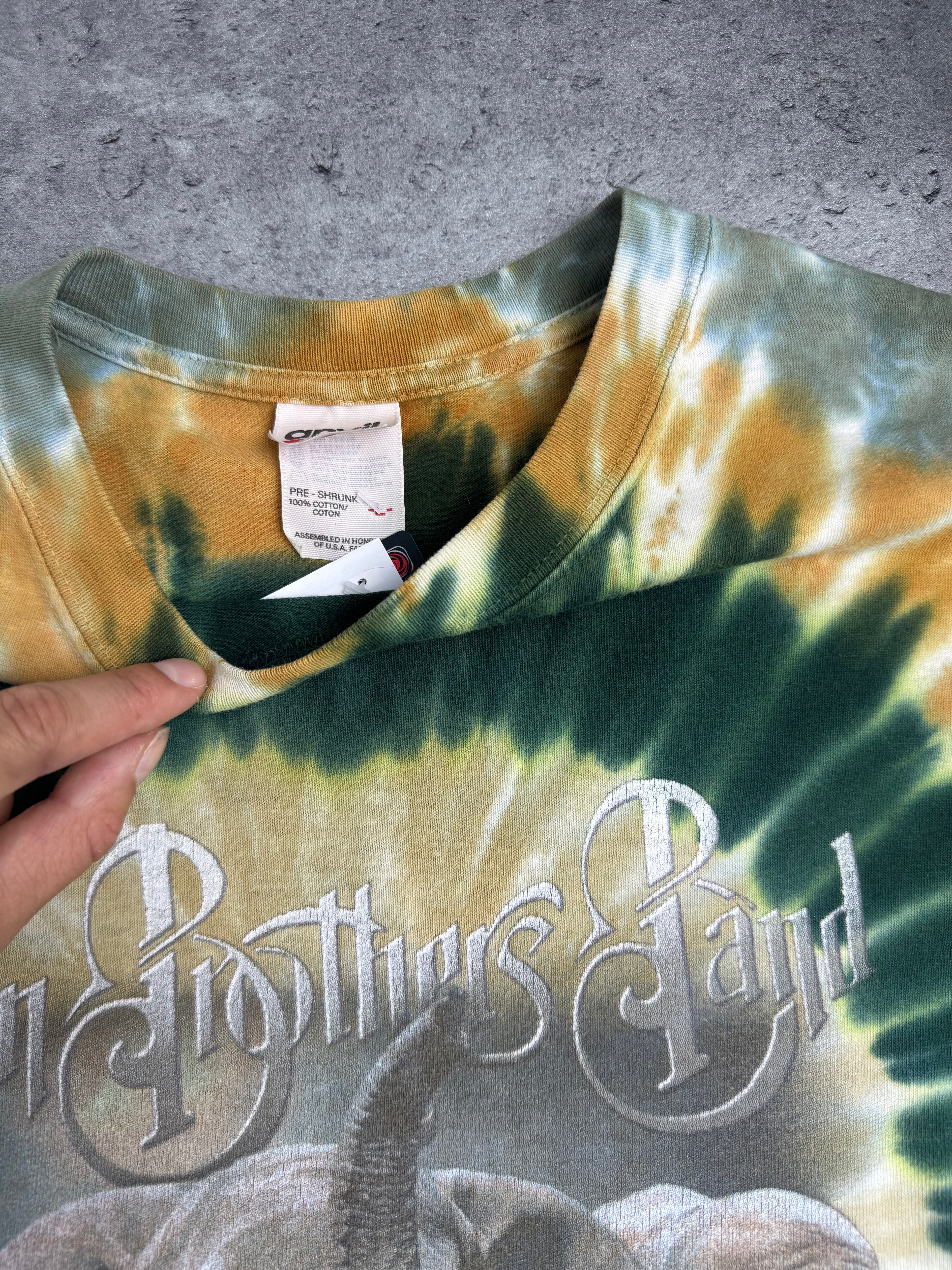 The Allman Brothers 2003 Hitting' The Note Album Tie Dye Graphic Tee Shirt Band US Tour All Summer Long Rock Koszulka Muzyczna