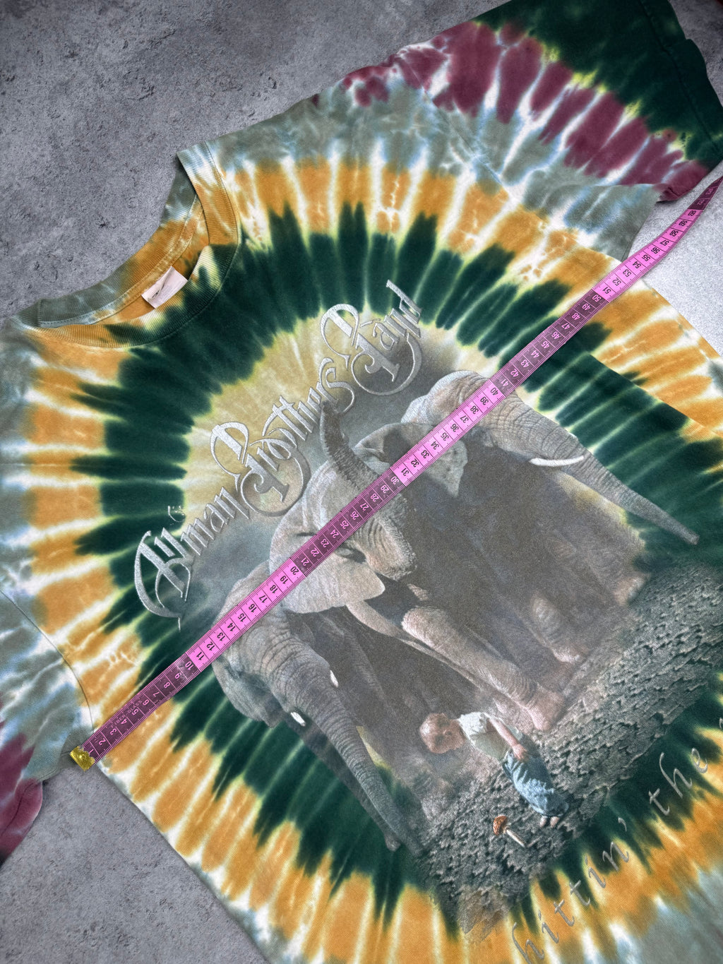 The Allman Brothers 2003 Hitting' The Note Album Tie Dye Graphic Tee Shirt Band US Tour All Summer Long Rock Koszulka Muzyczna