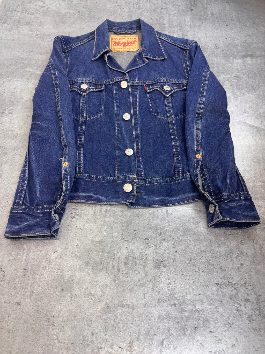 Levi's Katana Jeansowa 2003 Damski Trucker Jacket Kurtka Denim Vintage ciemnoniebieska