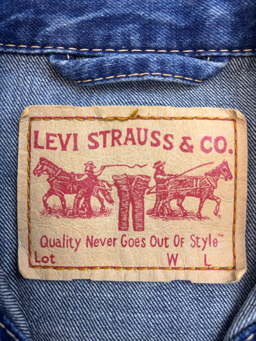 Levi's Katana Jeansowa 2003 Damski Trucker Jacket Kurtka Denim Vintage ciemnoniebieska