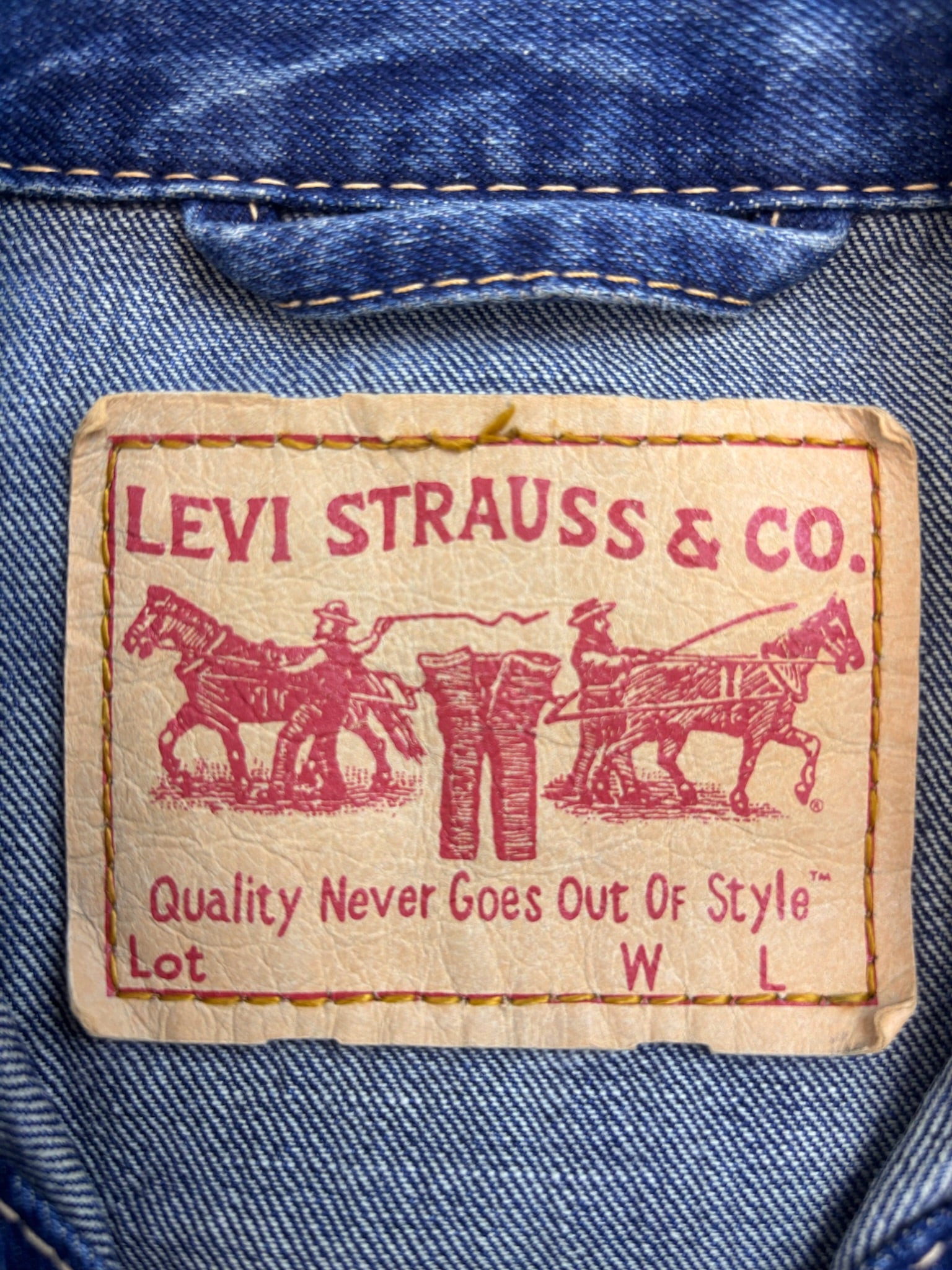 Levi's Katana Jeansowa 2003 Damski Trucker Jacket Kurtka Denim Vintage ciemnoniebieska