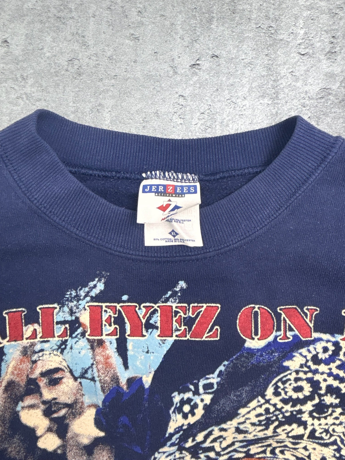90s Made in USA Jerseys All Eyez On Me 2Pac Rap Graphic Sweatshirt Bluza z grafiką HipHop Merch
