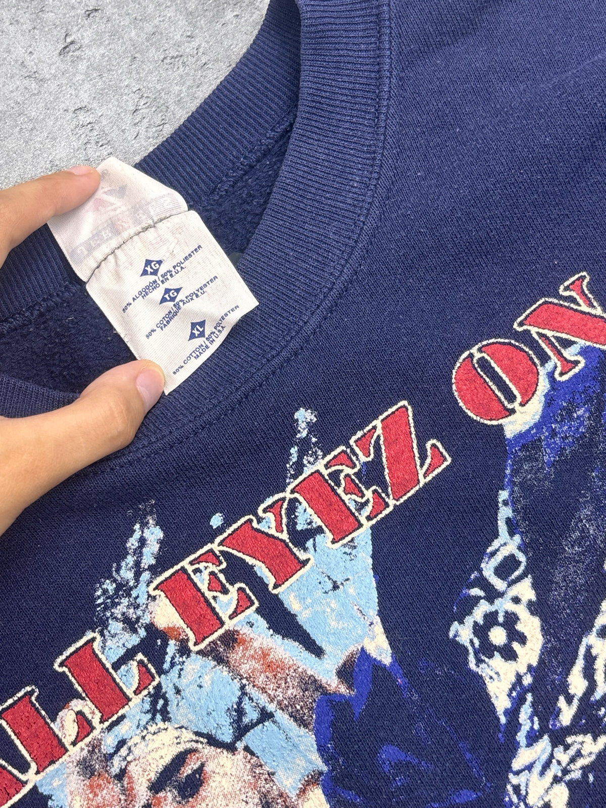 90s Made in USA Jerseys All Eyez On Me 2Pac Rap Graphic Sweatshirt Bluza z grafiką HipHop Merch