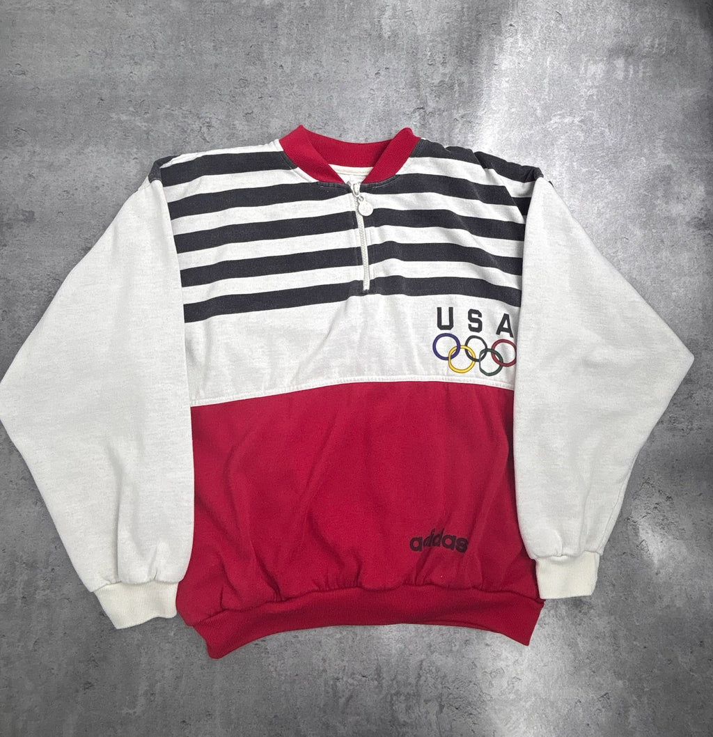 1992 Olympics Adidas USA Team Bluza Pullover Igrzyska Olimpijskie RARE 90s Vintage