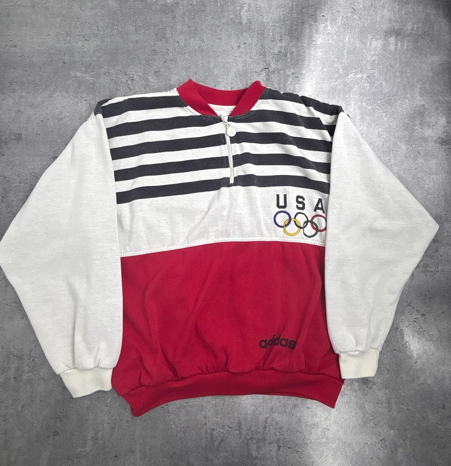 1992 Olympics Adidas USA Team Bluza Pullover Igrzyska Olimpijskie RARE 90s Vintage