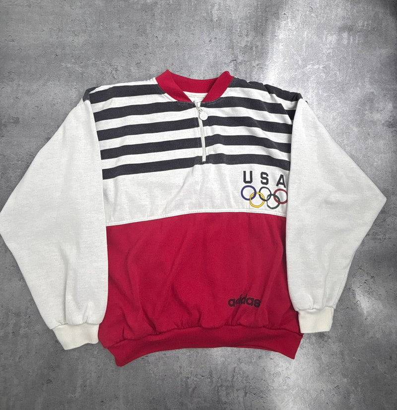 1992 Olympics Adidas USA Team Bluza Pullover Igrzyska Olimpijskie RARE 90s Vintage