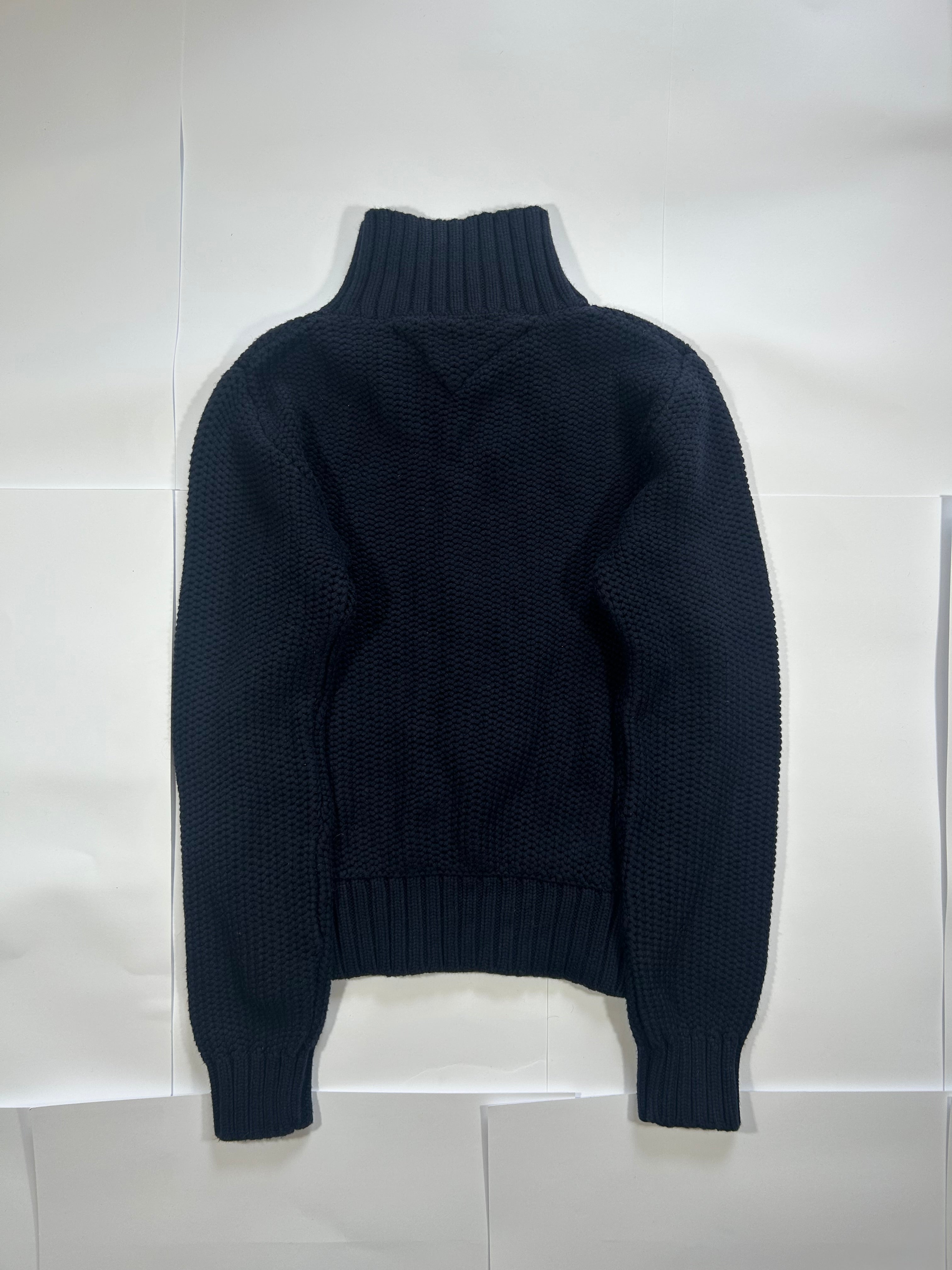 Sweter z warkoczem Tommy Hilfiger granatowy