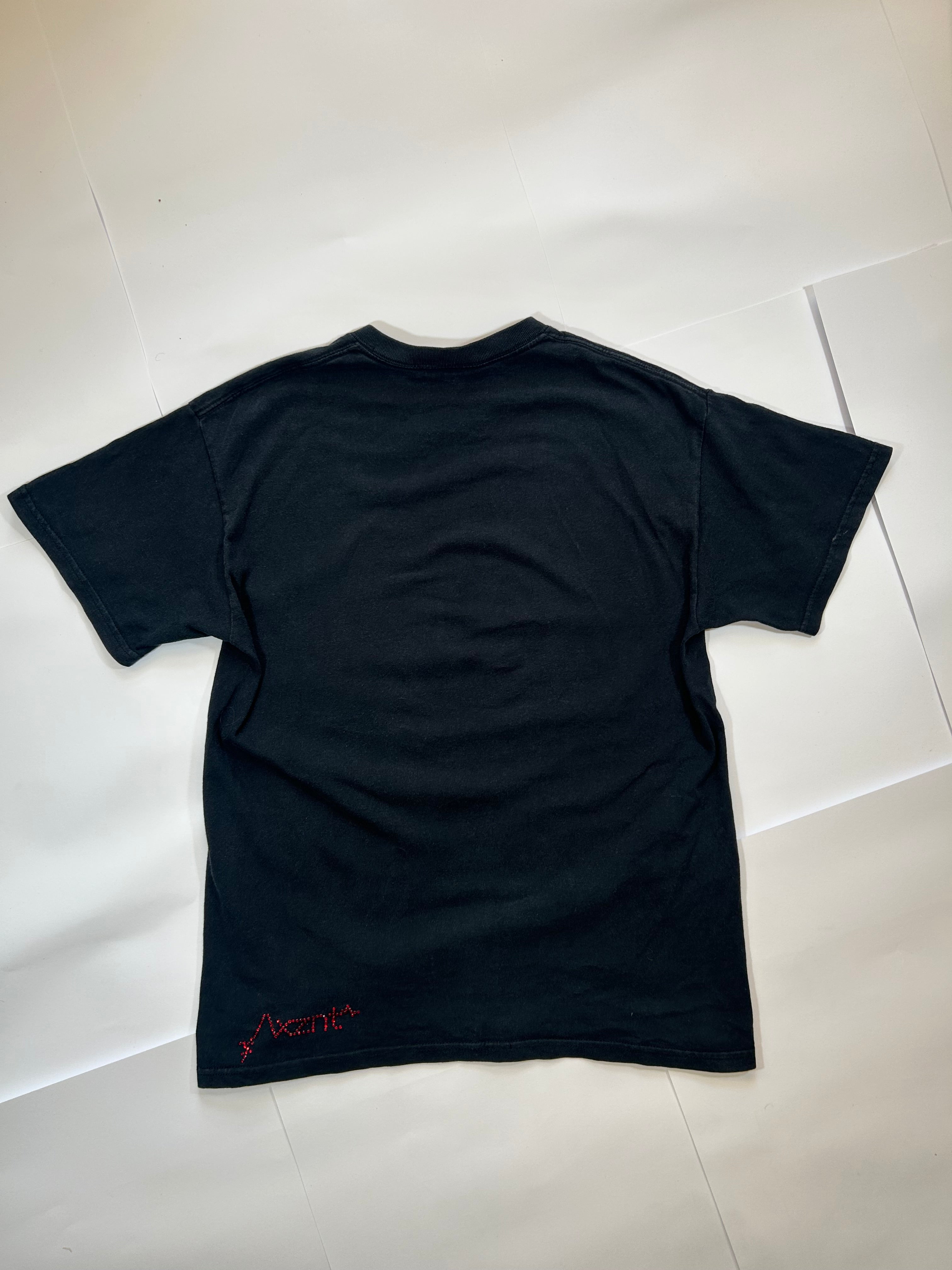 Czarny tshirt z nadrukiem Marilyn Monroe z cekinami