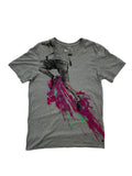 Szary tshirt nike z różowym nadrukiem