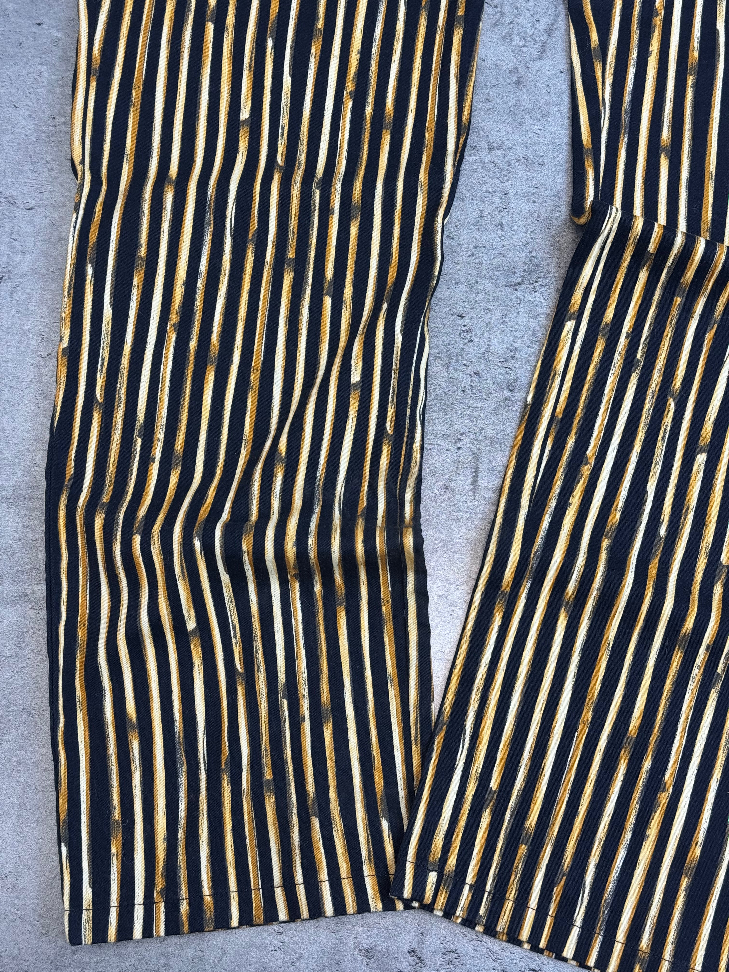 Laurel Jeans Premium Runway 90s Animal Print Striped Pants Straight Leg