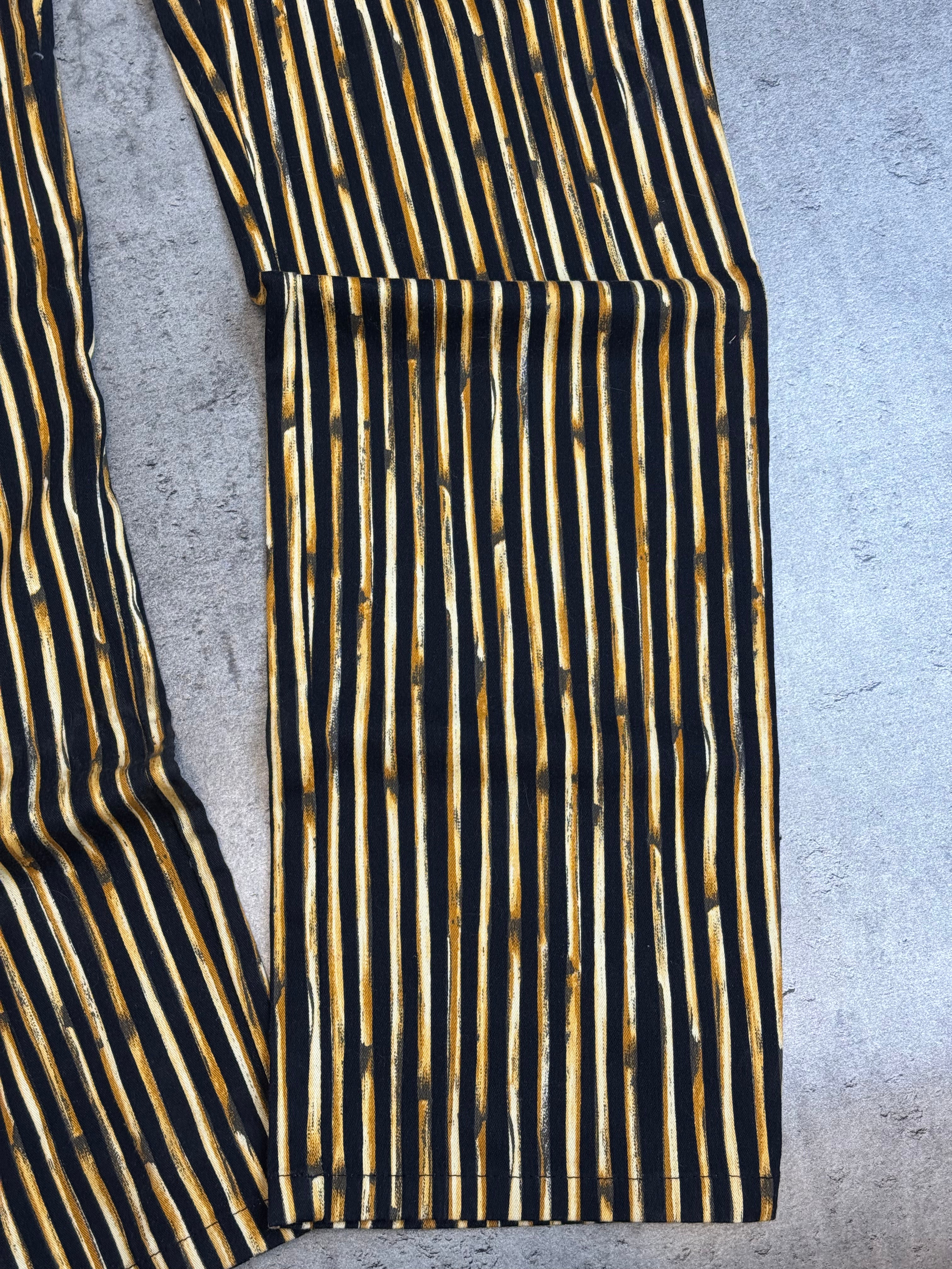 Laurel Jeans Premium Runway 90s Animal Print Striped Pants Straight Leg