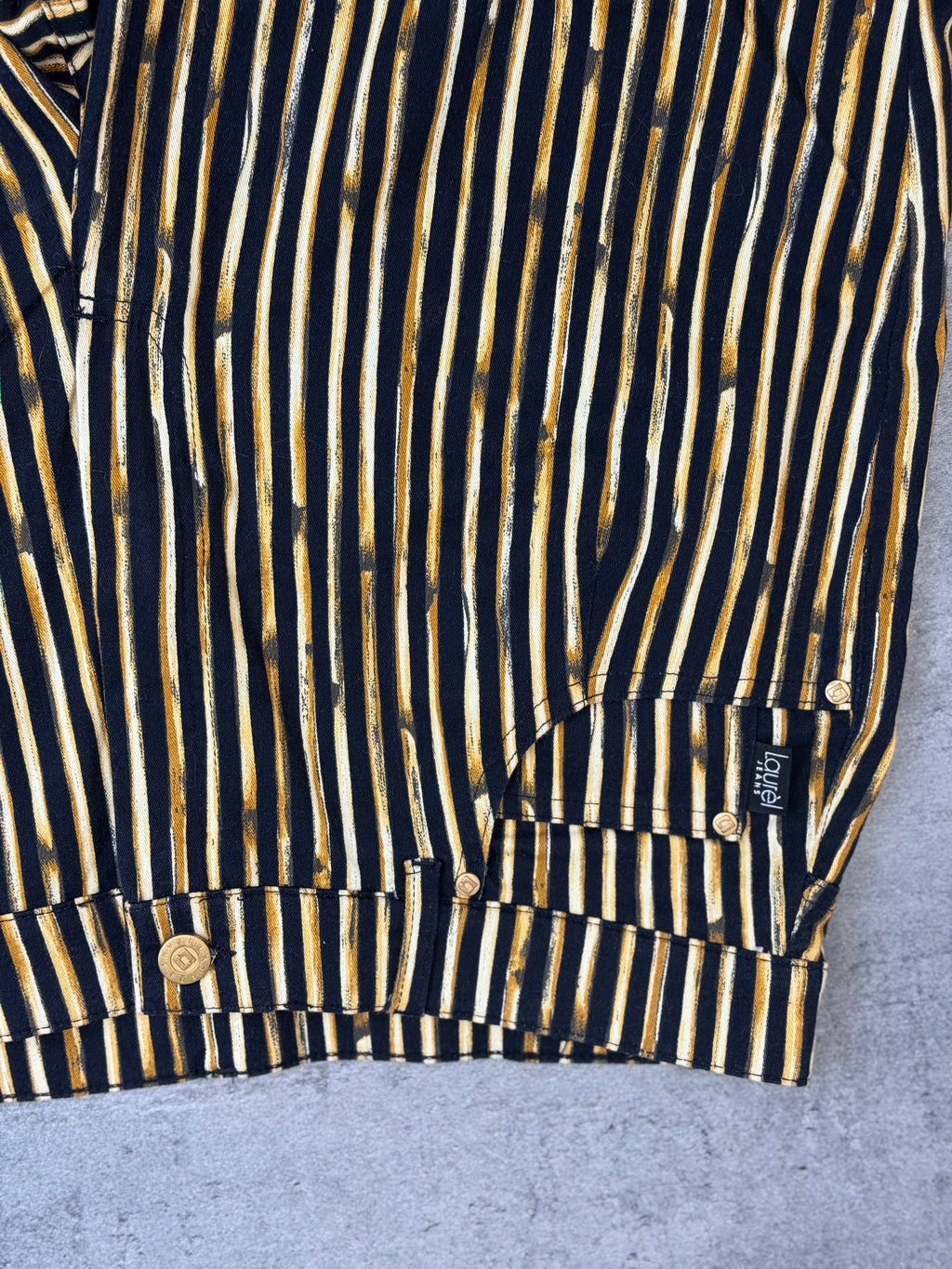 Laurel Jeans Premium Runway 90s Animal Print Striped Pants Straight Leg
