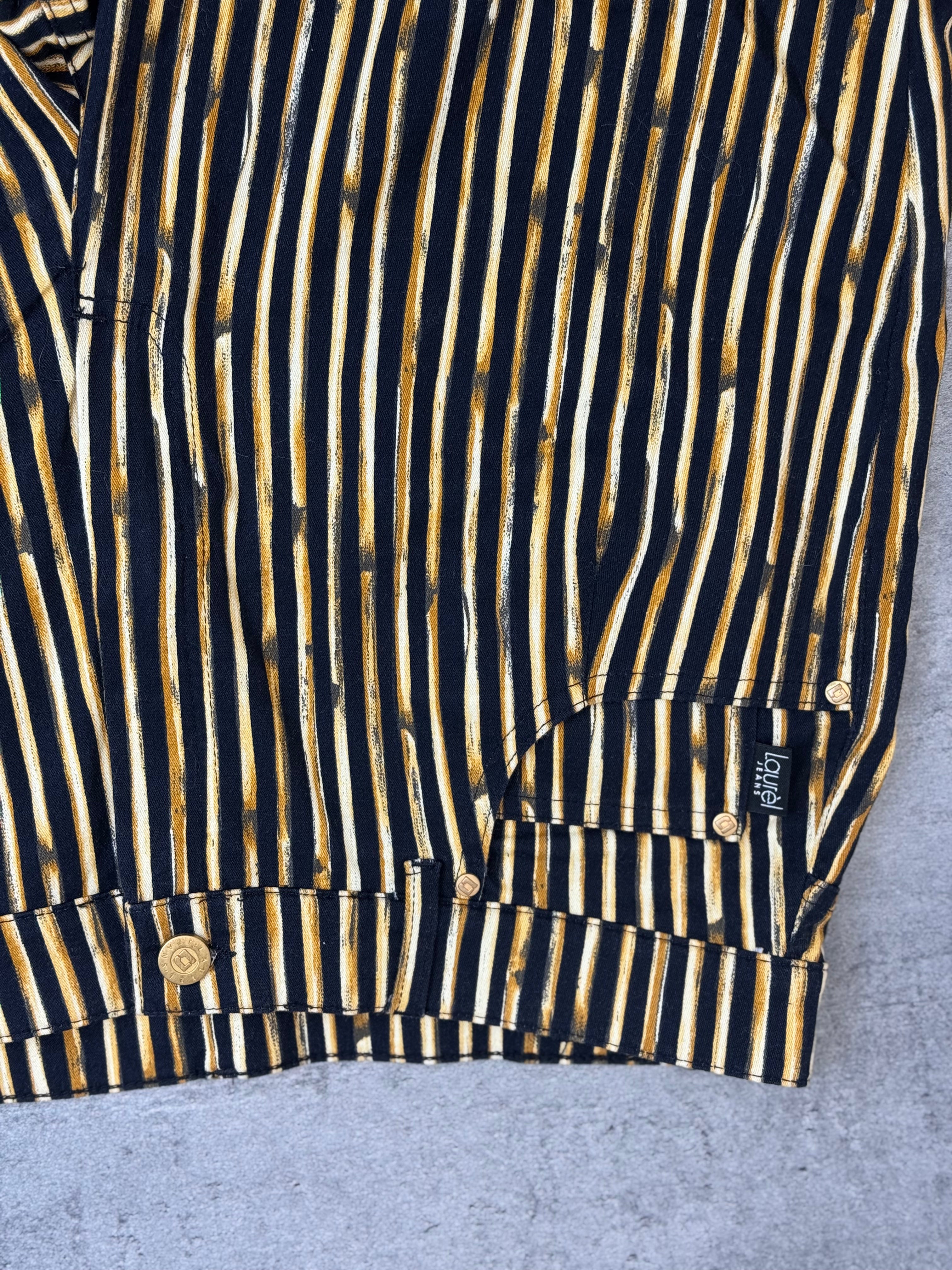 Laurel Jeans Premium Runway 90s Animal Print Striped Pants Straight Leg
