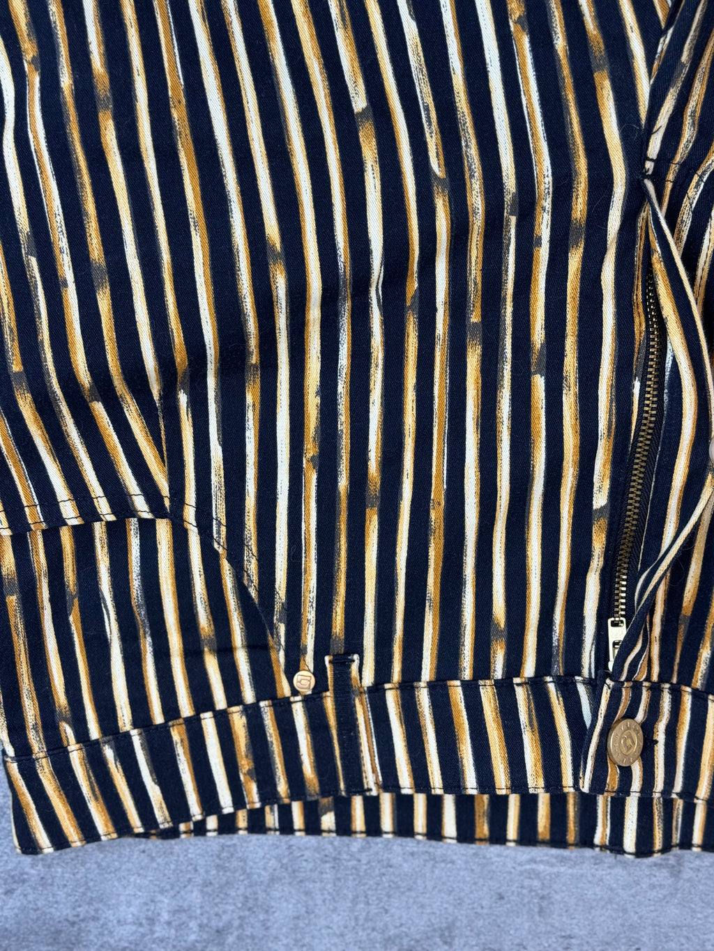 Laurel Jeans Premium Runway 90s Animal Print Striped Pants Straight Leg