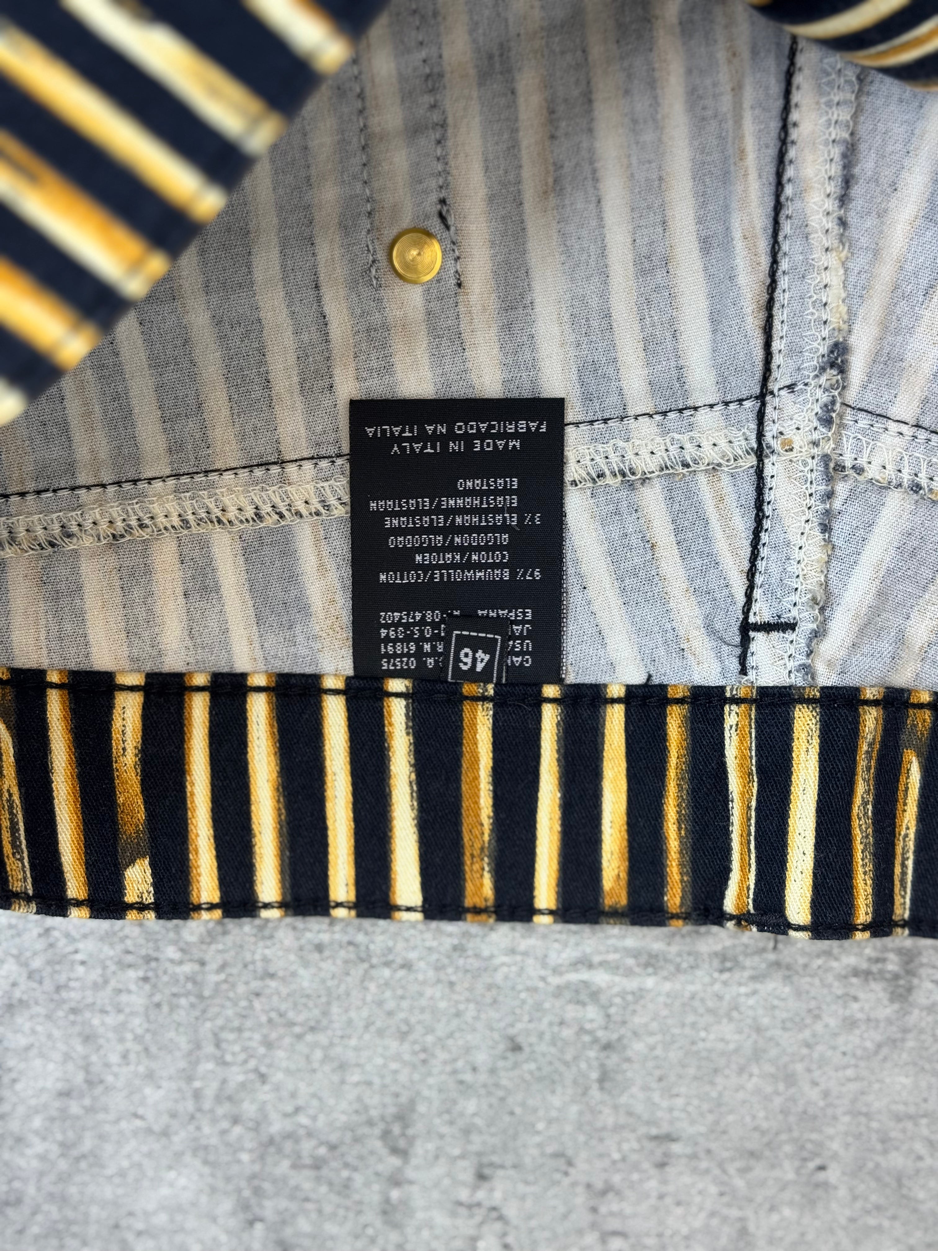 Laurel Jeans Premium Runway 90s Animal Print Striped Pants Straight Leg