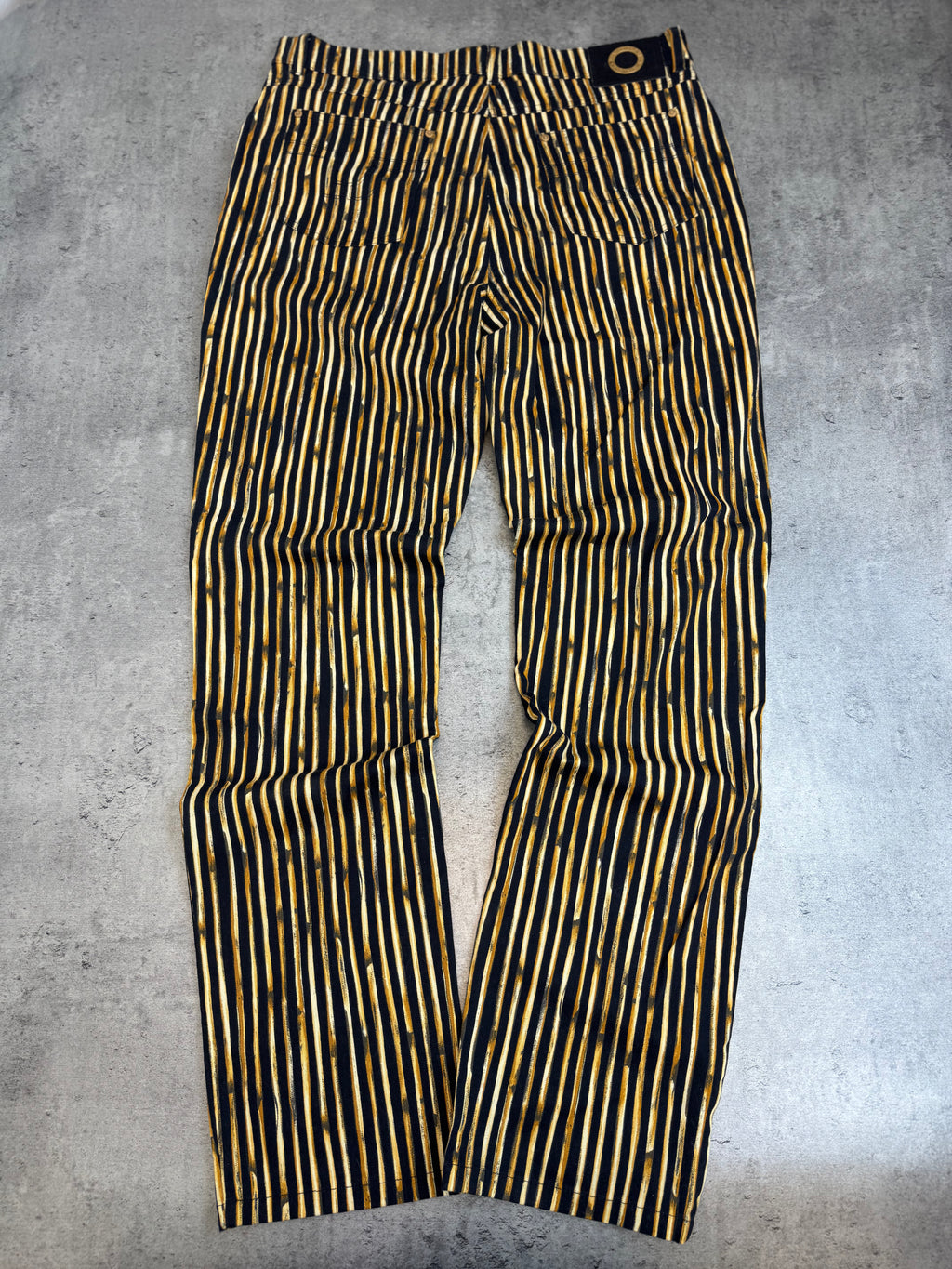 Laurel Jeans Premium Runway 90s Animal Print Striped Pants Straight Leg