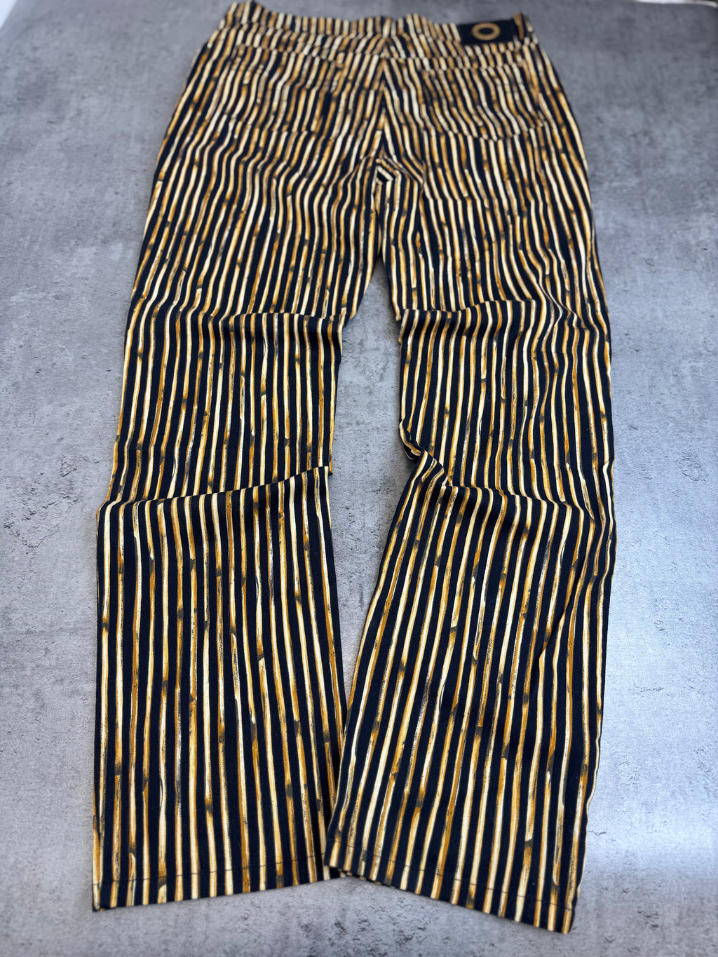 Laurel Jeans Premium Runway 90s Animal Print Striped Pants Straight Leg