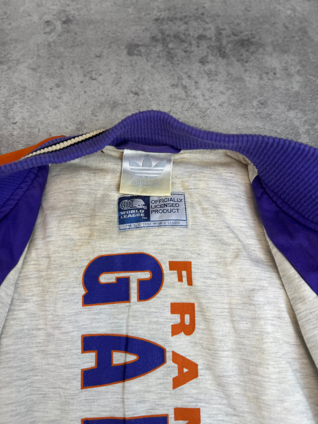 1992 Frankfurt Galaxy World League Bomber Jacket Adidas Originals 90s Varsity NFL
