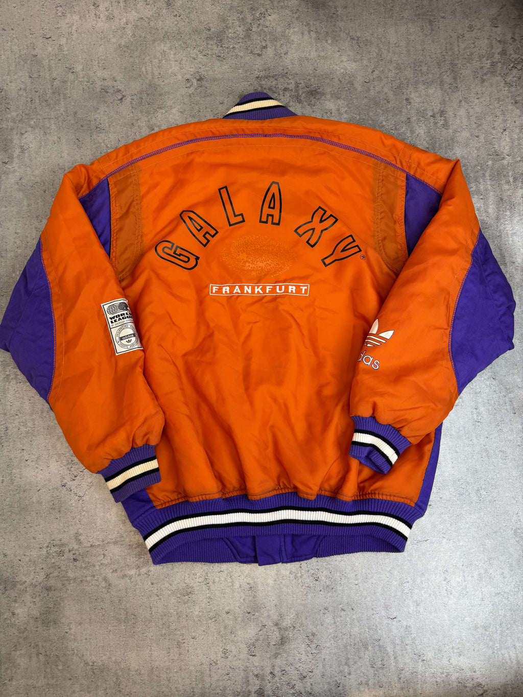 1992 Frankfurt Galaxy World League Bomber Jacket Adidas Originals 90s Varsity NFL