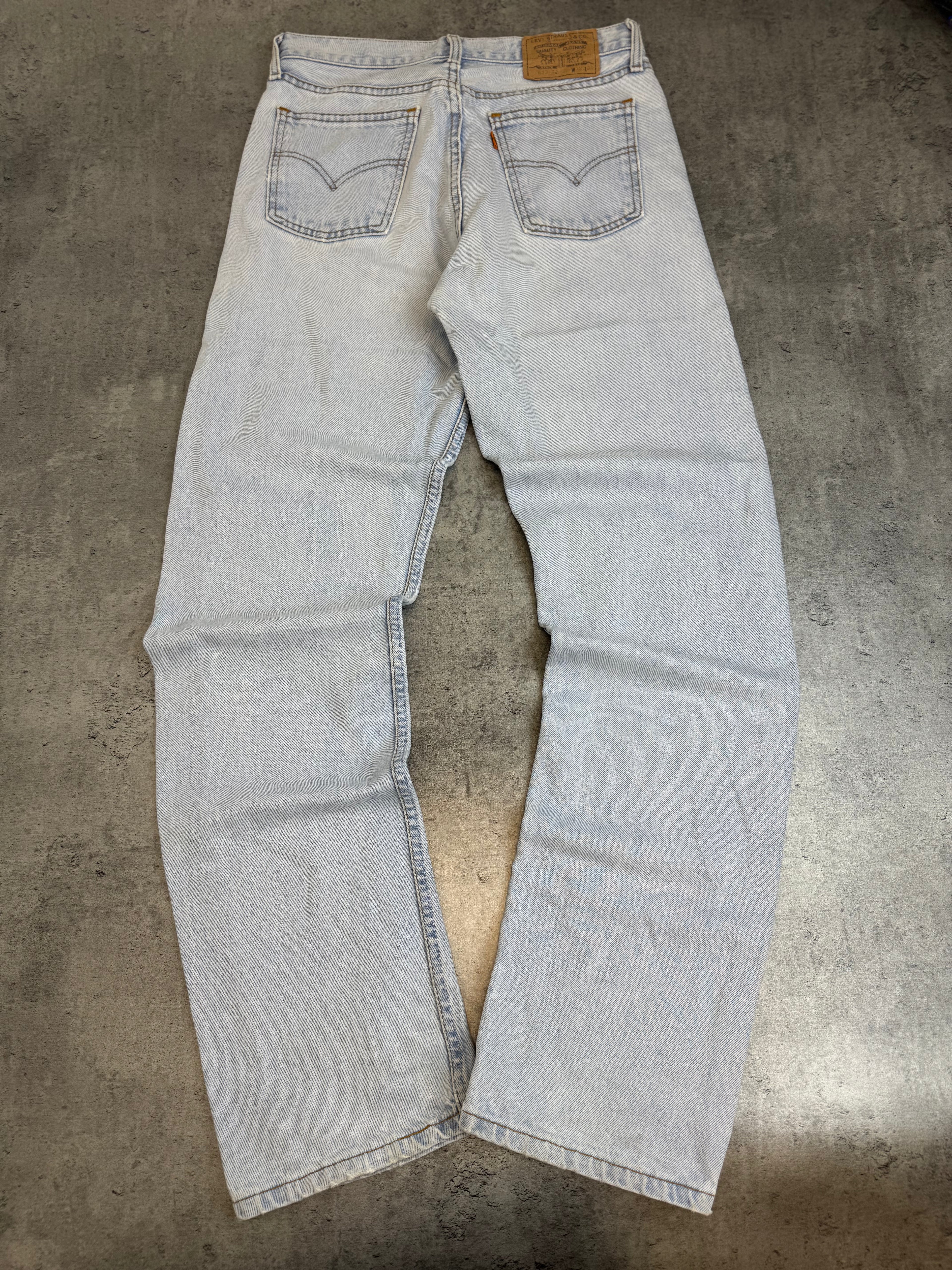 Levi’s Orange Tab Vintage Baby Blue Jasnoniebieskie Spodnie Jeansowe Straight Leg 90s Vintage Jeansy