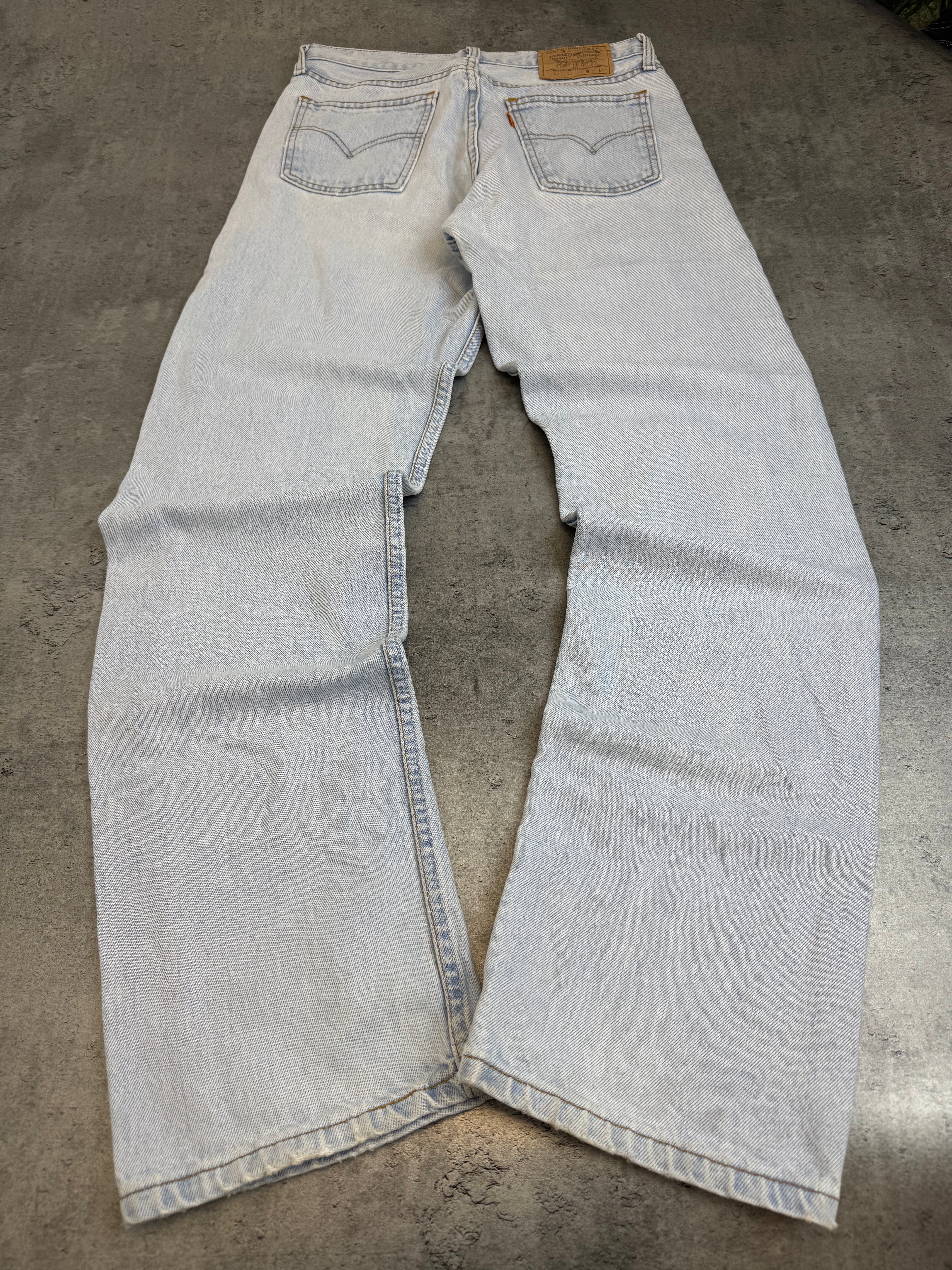 Levi’s Orange Tab Vintage Baby Blue Jasnoniebieskie Spodnie Jeansowe Straight Leg 90s Vintage Jeansy