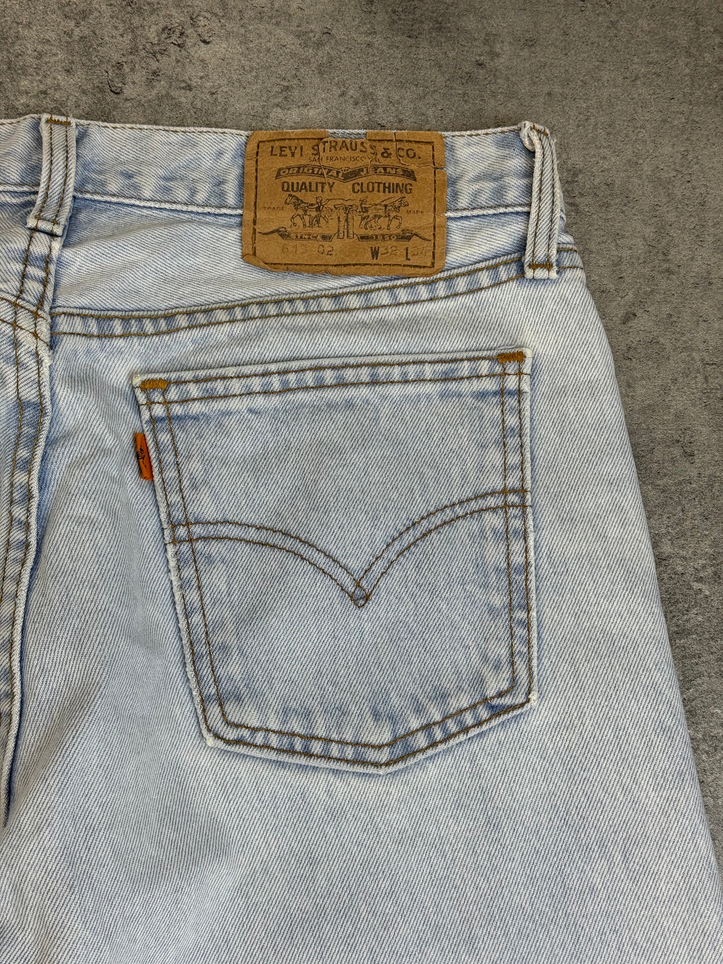 Levi’s Orange Tab Vintage Baby Blue Jasnoniebieskie Spodnie Jeansowe Straight Leg 90s Vintage Jeansy