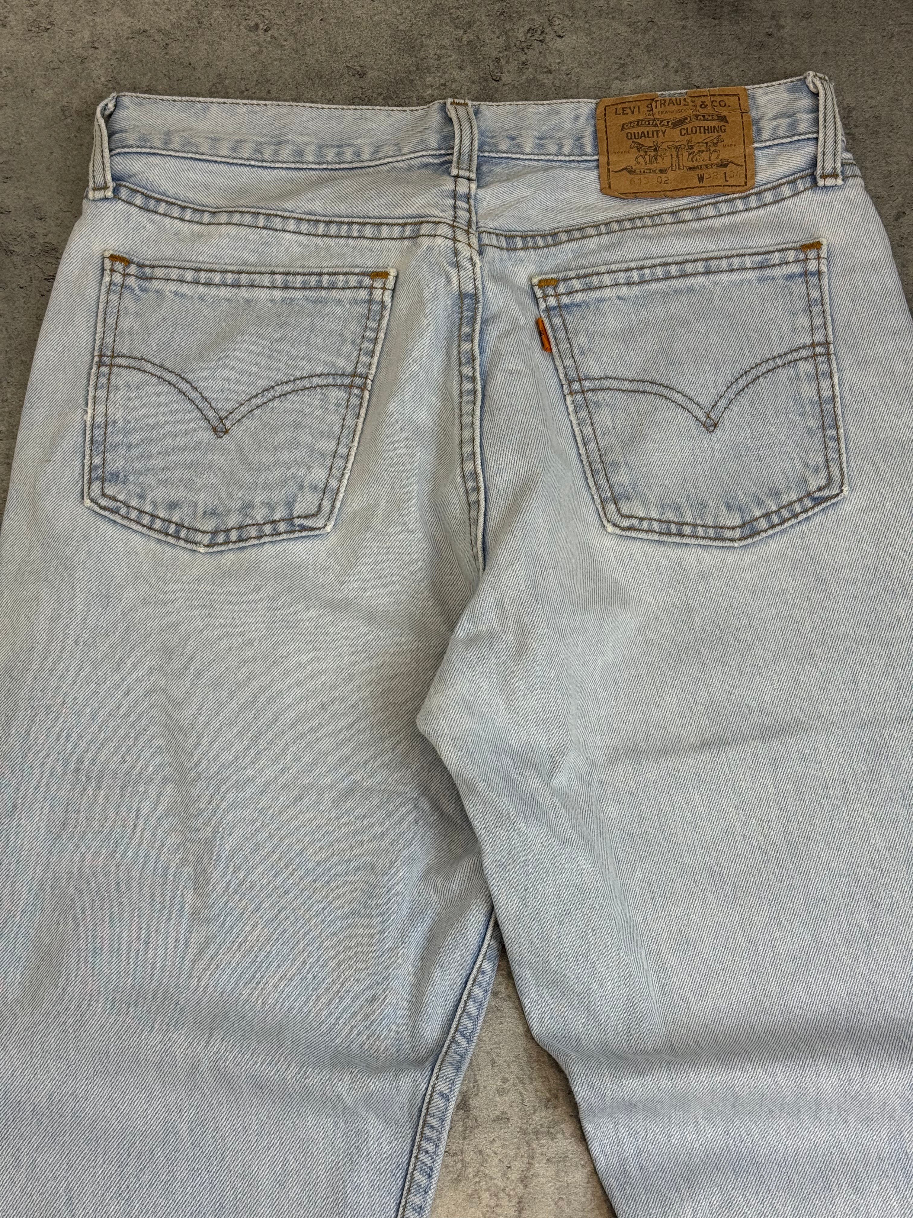 Levi’s Orange Tab Vintage Baby Blue Jasnoniebieskie Spodnie Jeansowe Straight Leg 90s Vintage Jeansy