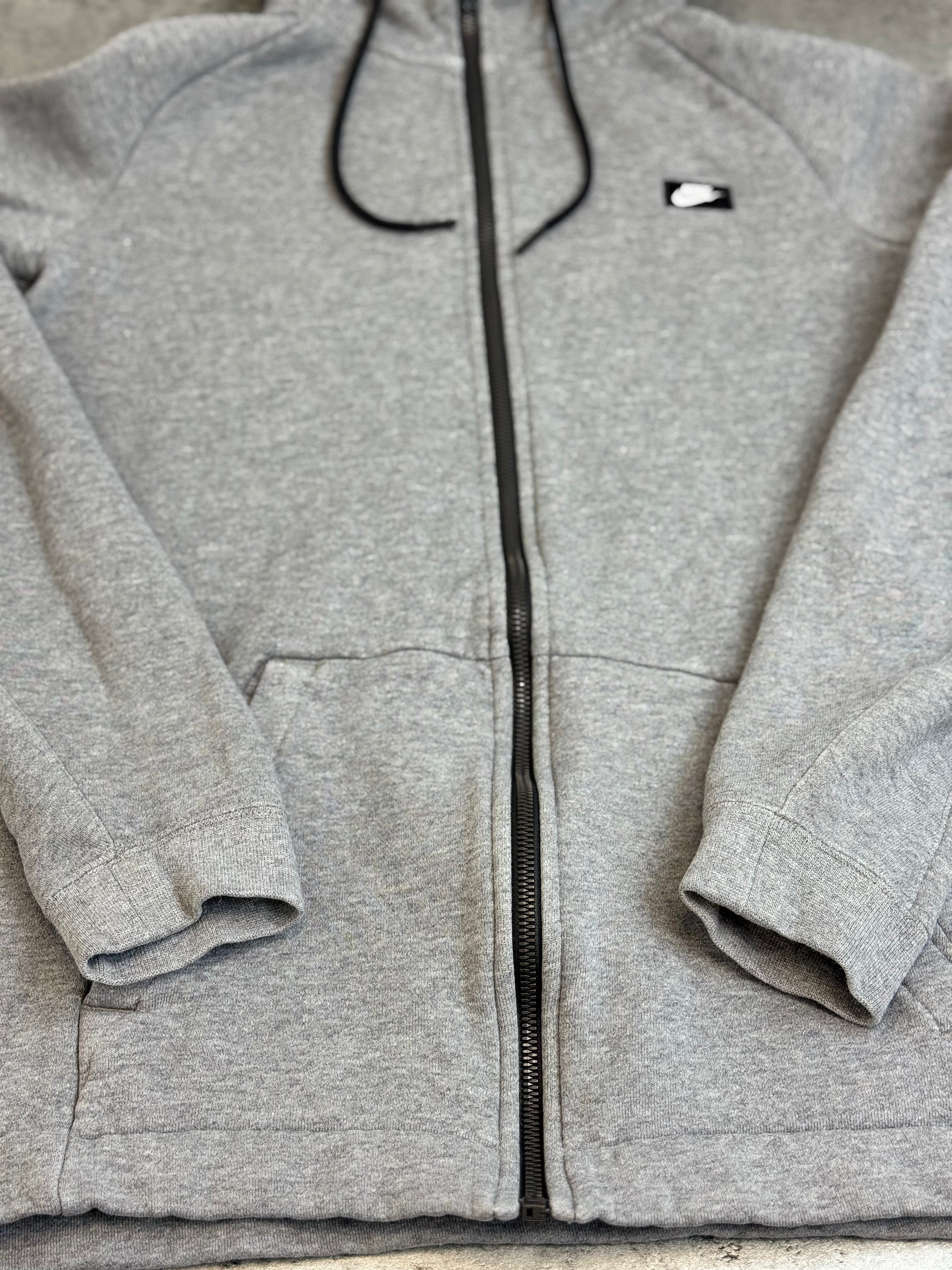 Szara Bluza Nike Rozpinana z Kapturem Minimalistyczna na Siłownię do Biegania Casual Neutral