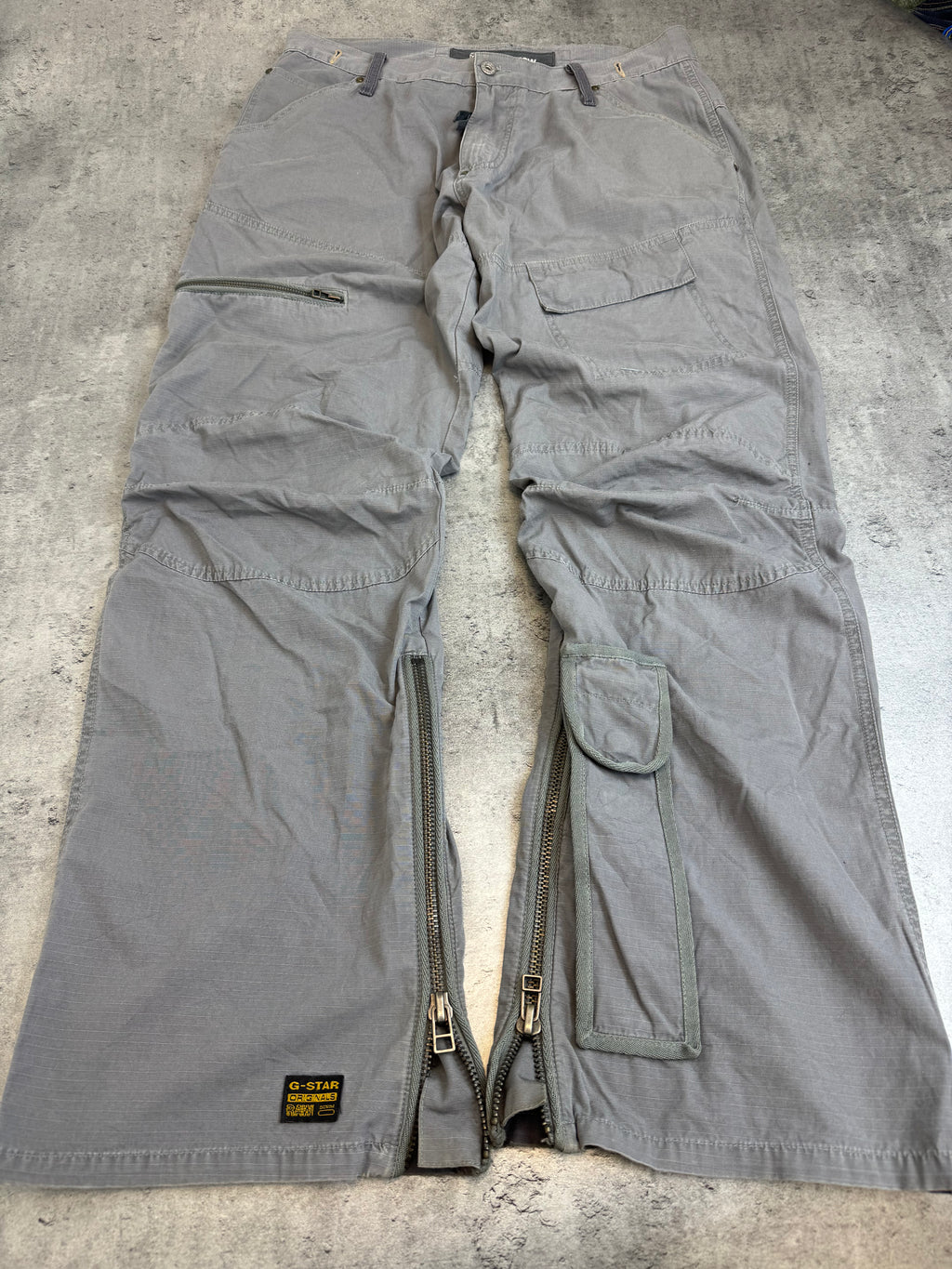 G-Star Raw Baggy Wide Leg Spodnie Cargo Multicpocked Zipped tech Wear