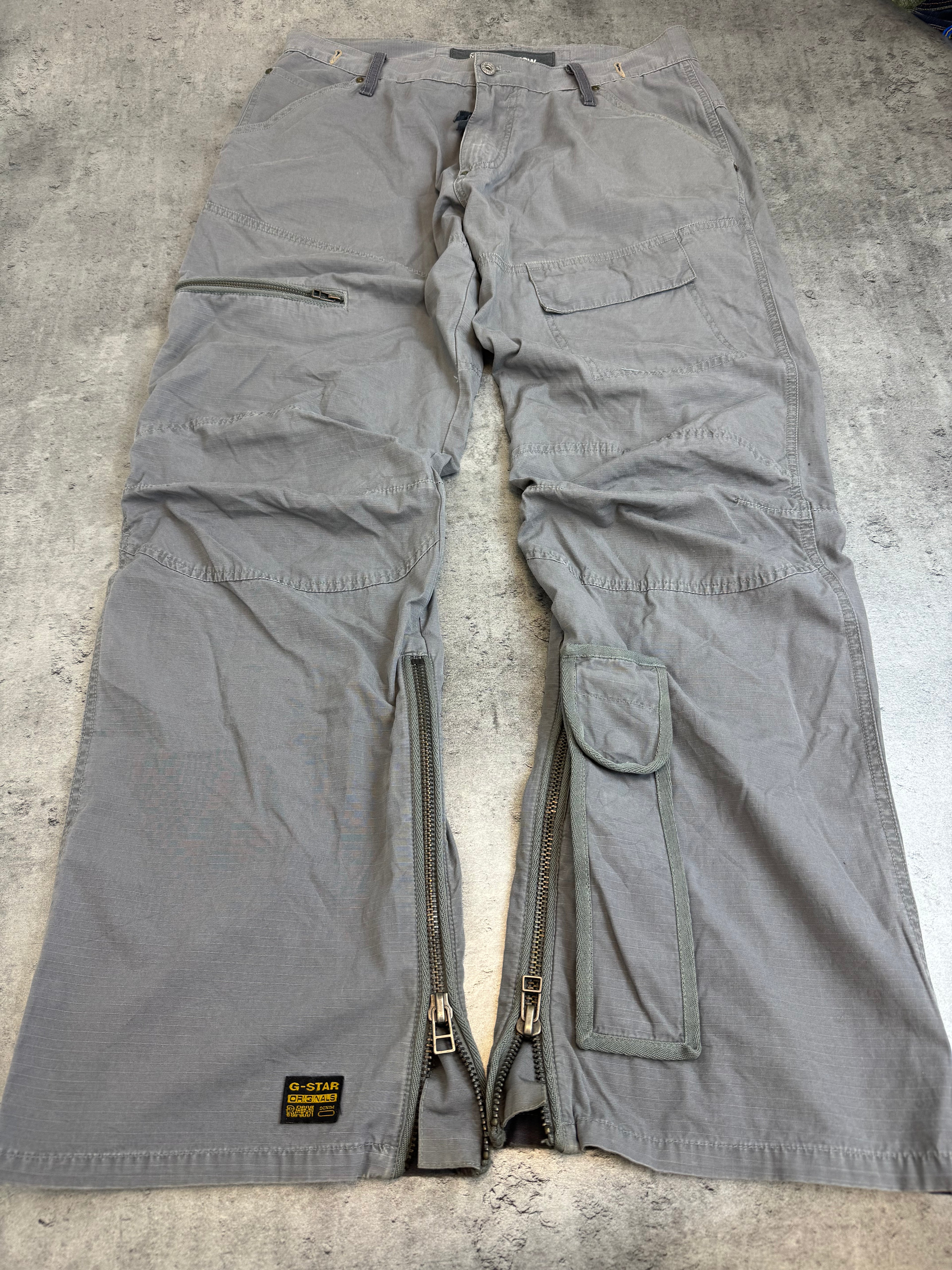 G-Star Raw Baggy Wide Leg Spodnie Cargo Multicpocked Zipped tech Wear
