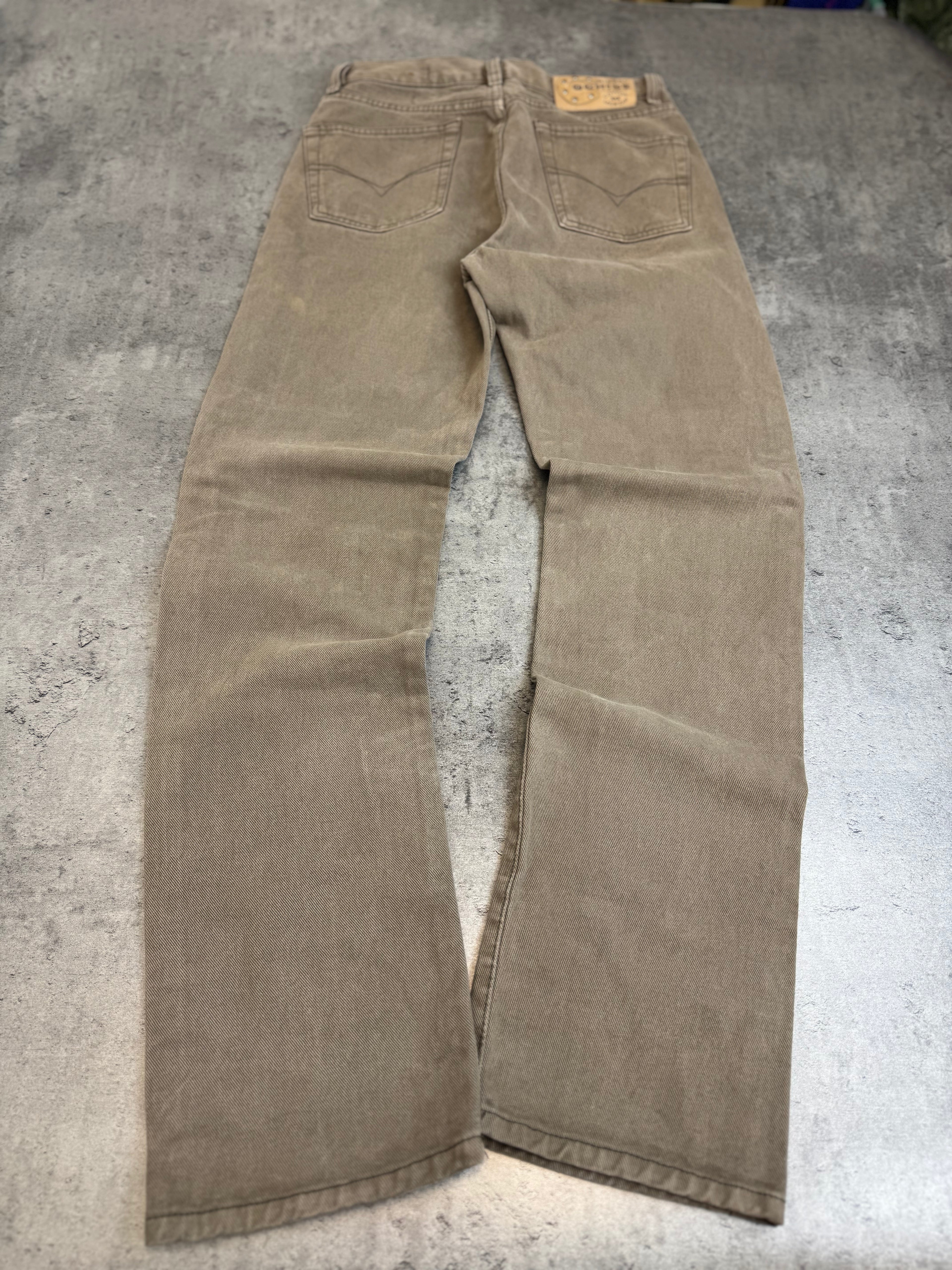 Diesel Industry Y2K vintage brązowe mocha spodnie jeansowe jeansy straight retro oldschool