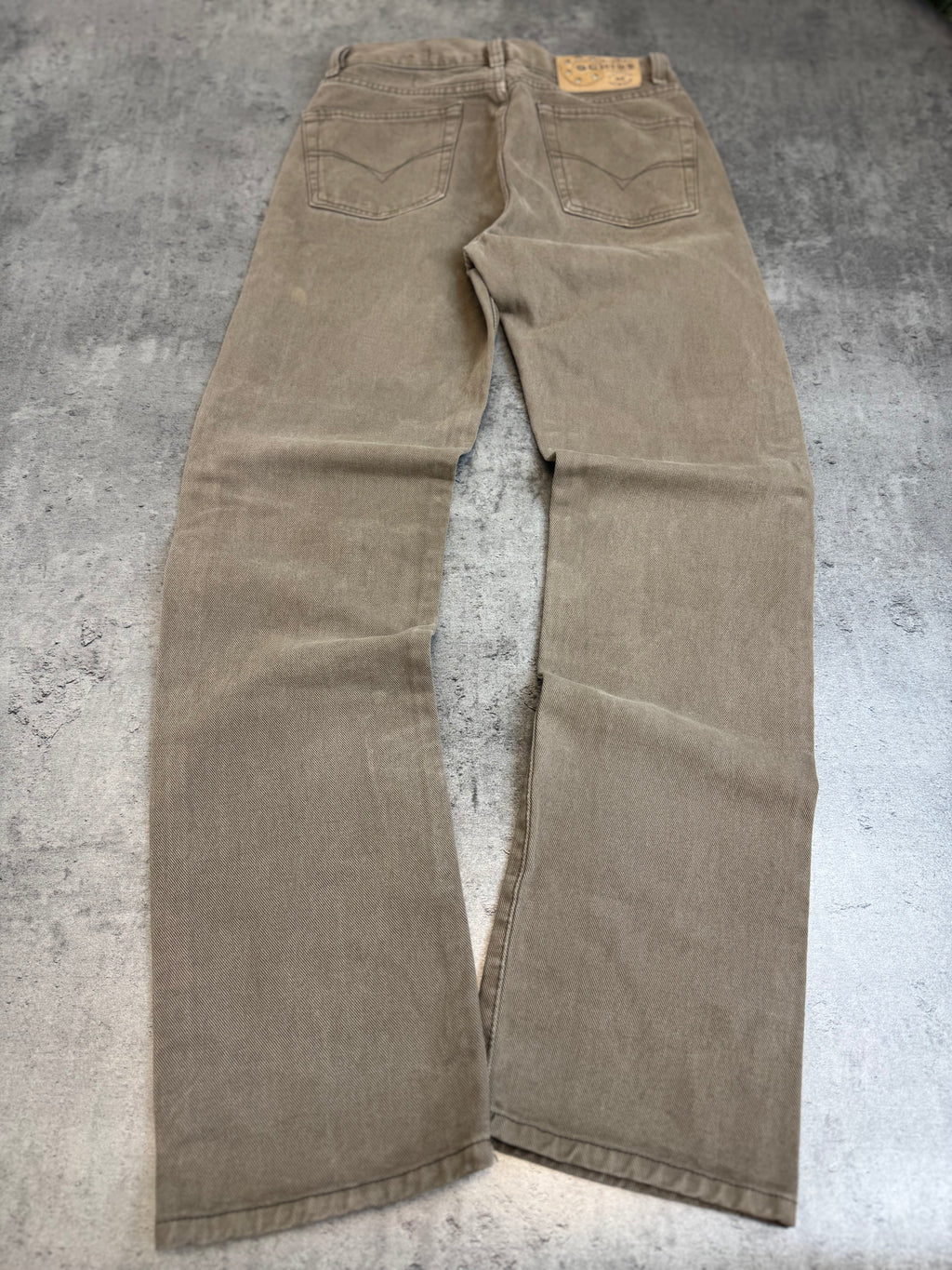 Diesel Industry Y2K vintage brązowe mocha spodnie jeansowe jeansy straight retro oldschool