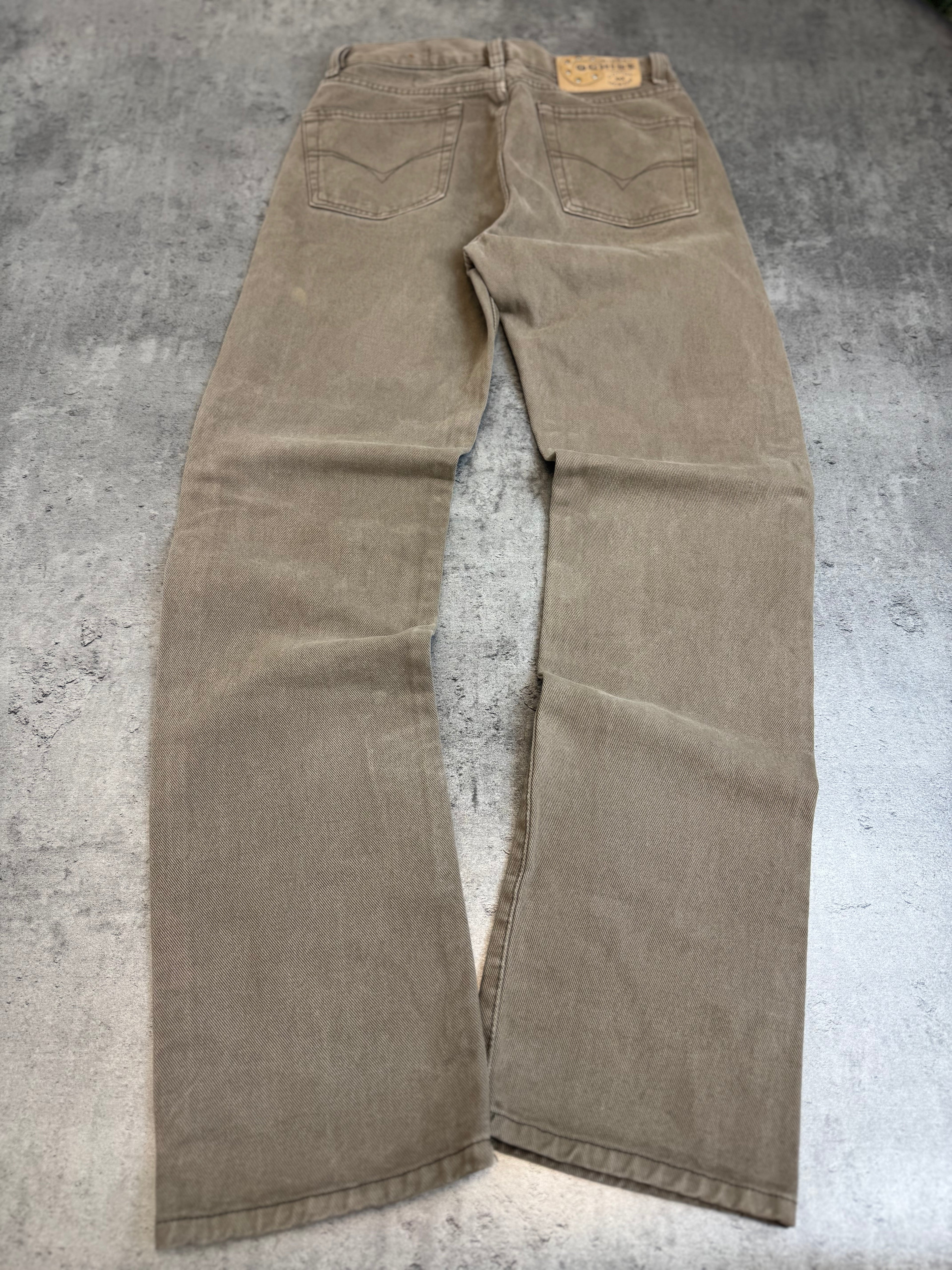 Diesel Industry Y2K vintage brązowe mocha spodnie jeansowe jeansy straight retro oldschool