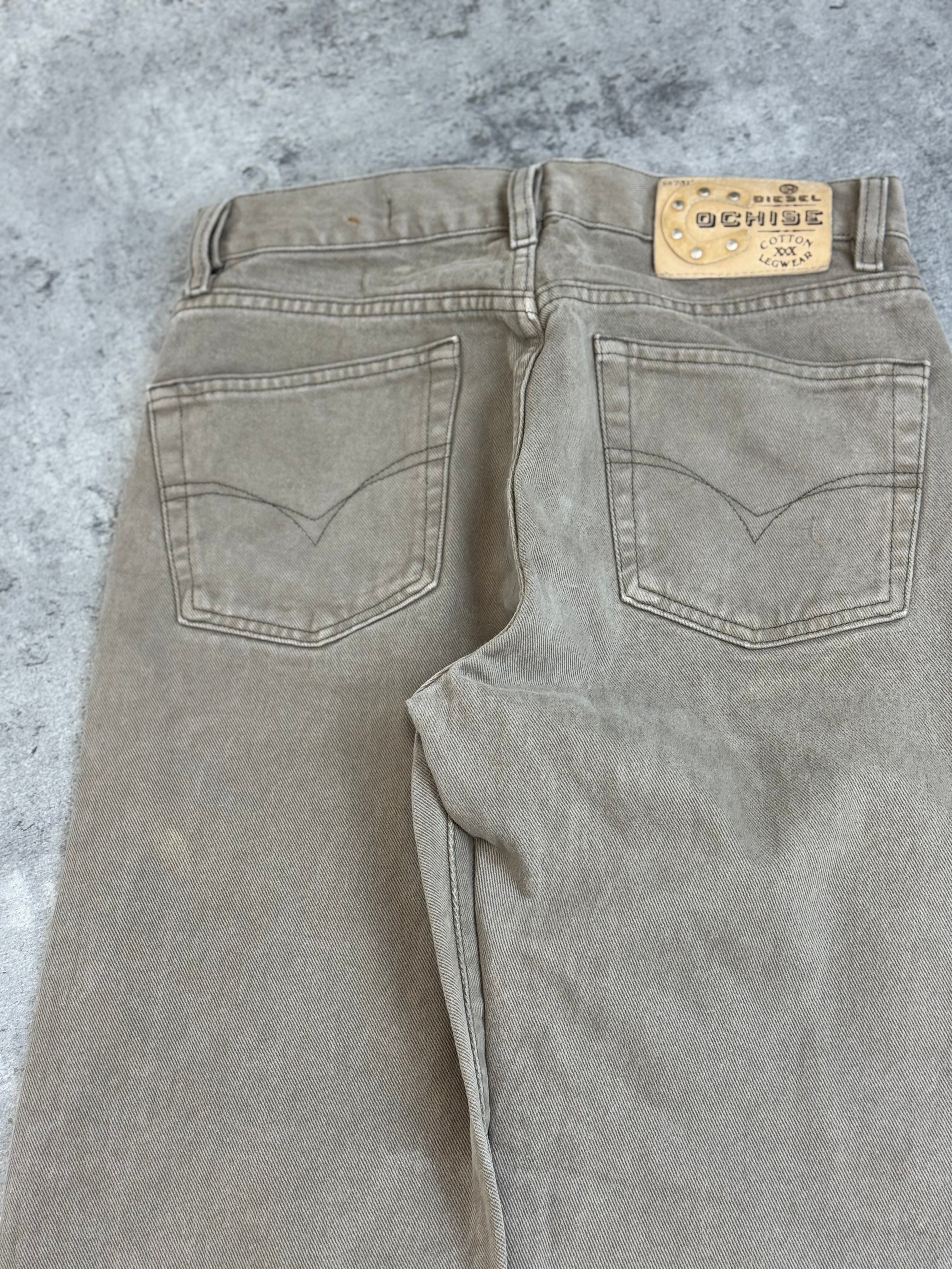 Diesel Industry Y2K vintage brązowe mocha spodnie jeansowe jeansy straight retro oldschool