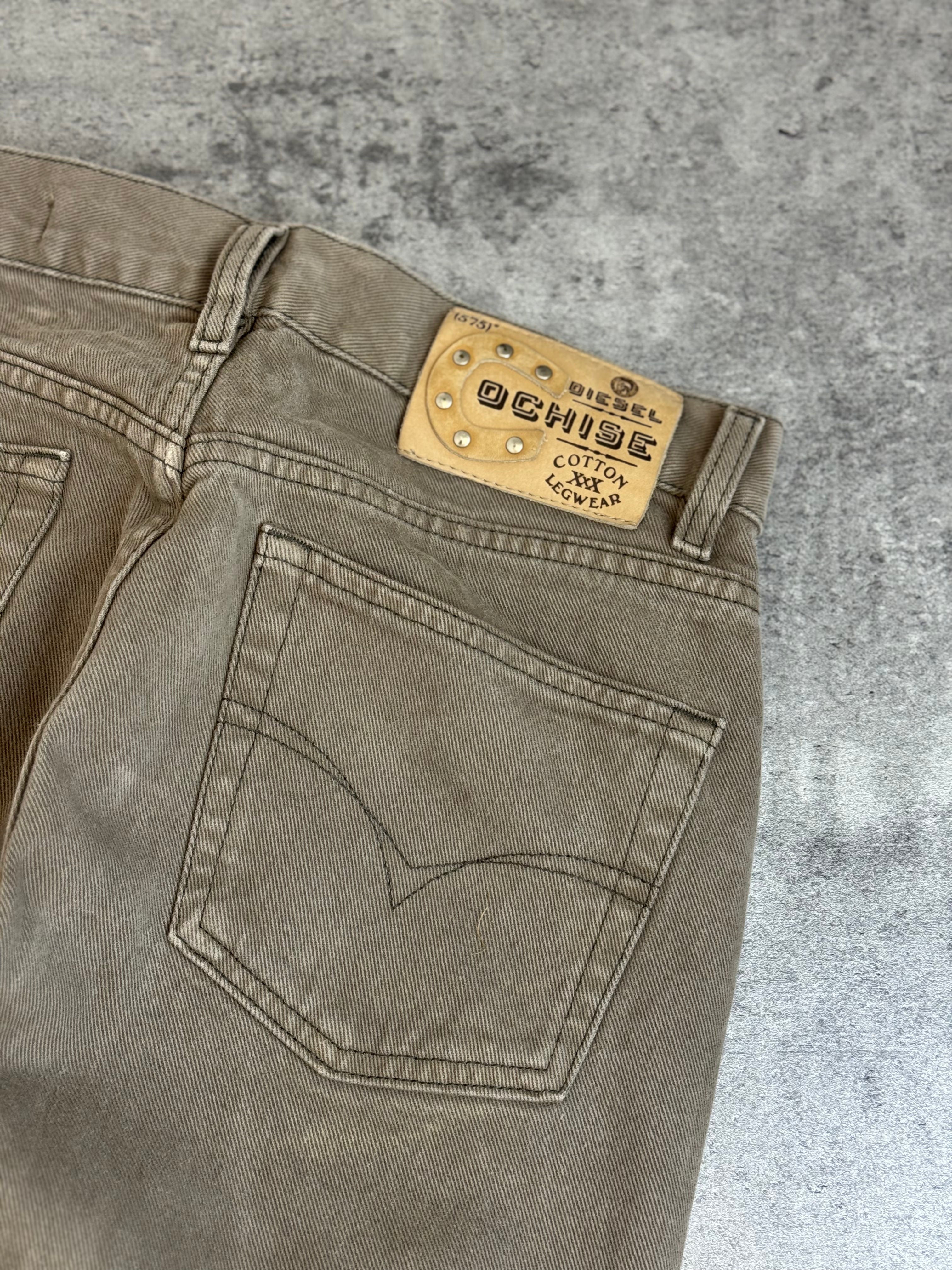 Diesel Industry Y2K vintage brązowe mocha spodnie jeansowe jeansy straight retro oldschool