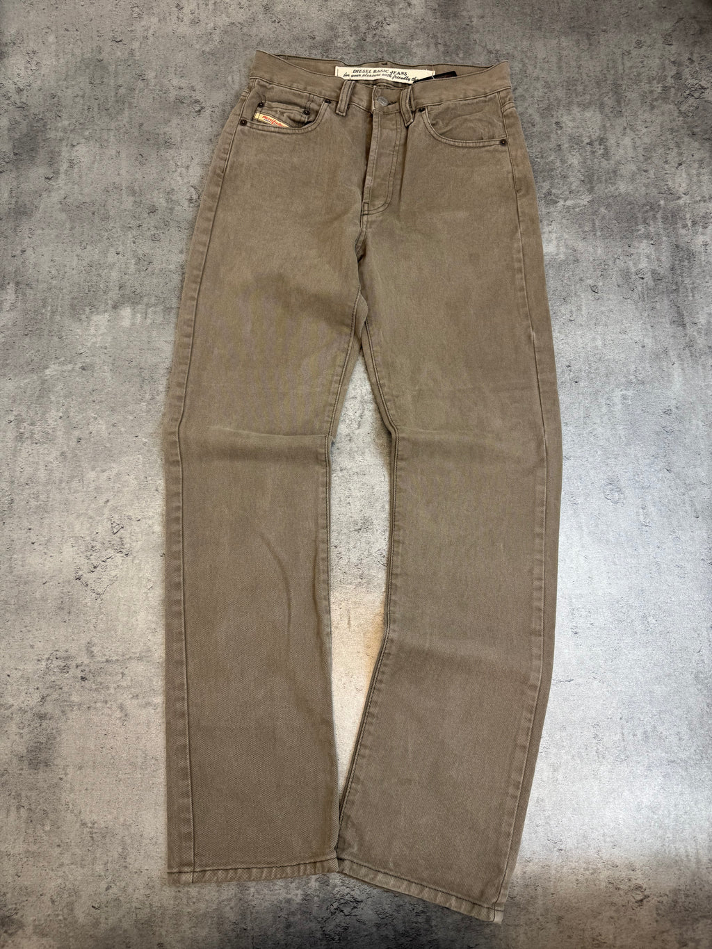 Diesel Industry Y2K vintage brązowe mocha spodnie jeansowe jeansy straight retro oldschool