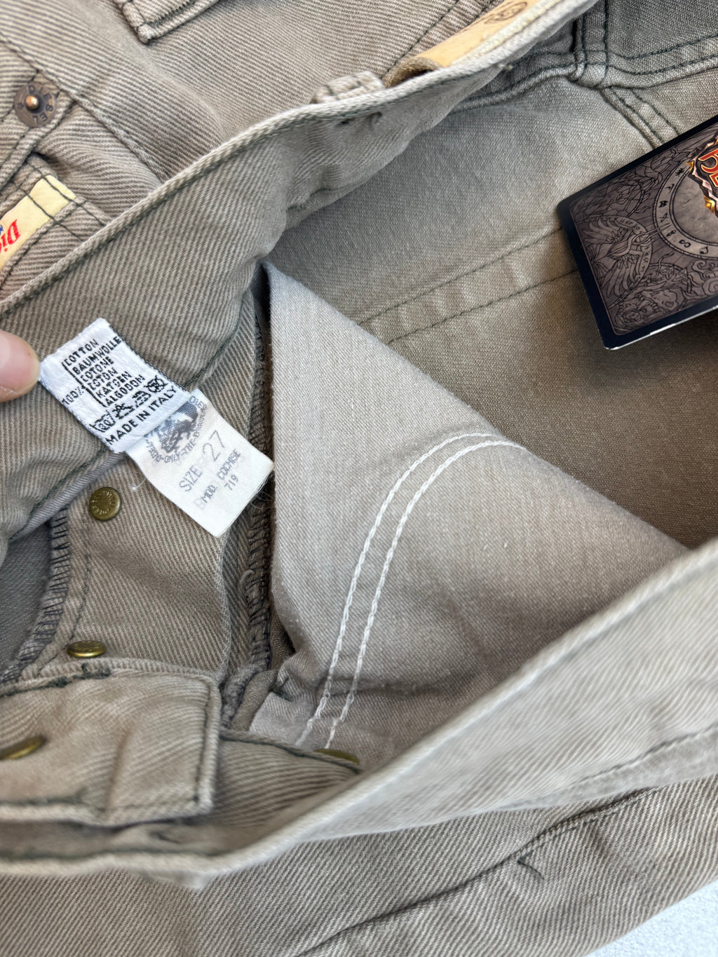 Diesel Industry Y2K vintage brązowe mocha spodnie jeansowe jeansy straight retro oldschool