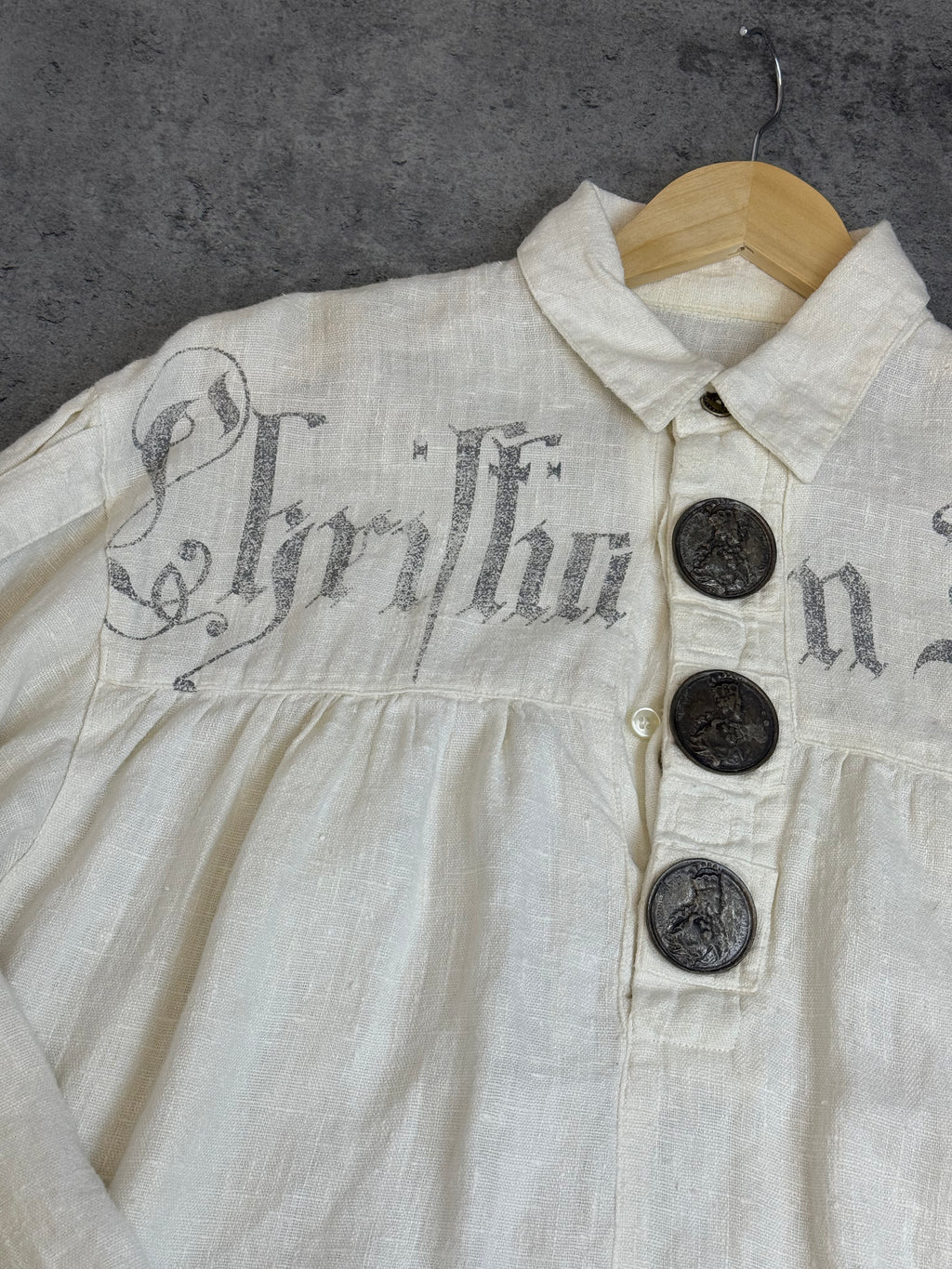 Stockerpoint 100% Linen Lniana Button Down Shirt Koszula Shirt Gothic Fairy Grunge Boho Medieval Oktoberfest