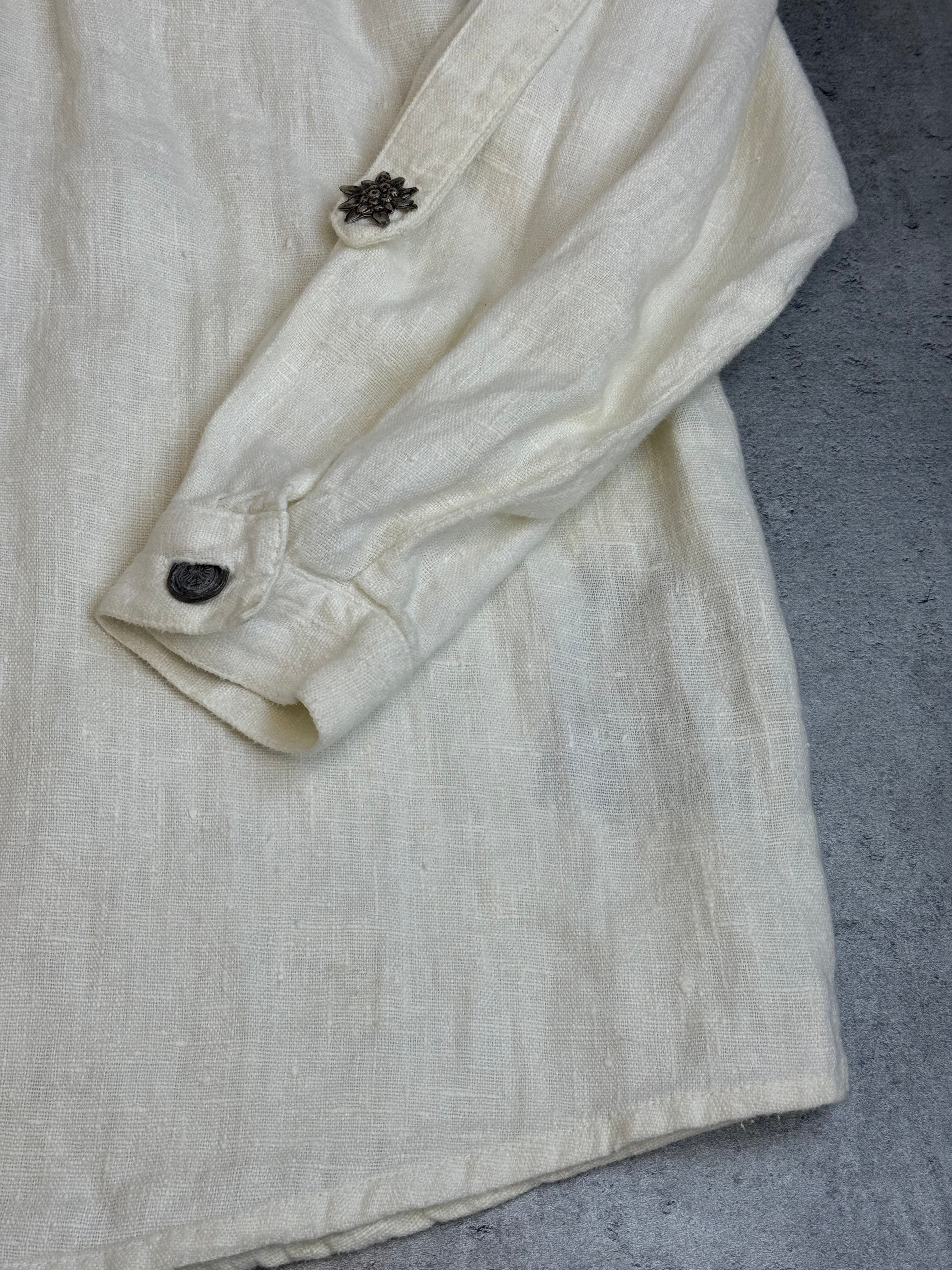 Stockerpoint 100% Linen Lniana Button Down Shirt Koszula Shirt Gothic Fairy Grunge Boho Medieval Oktoberfest
