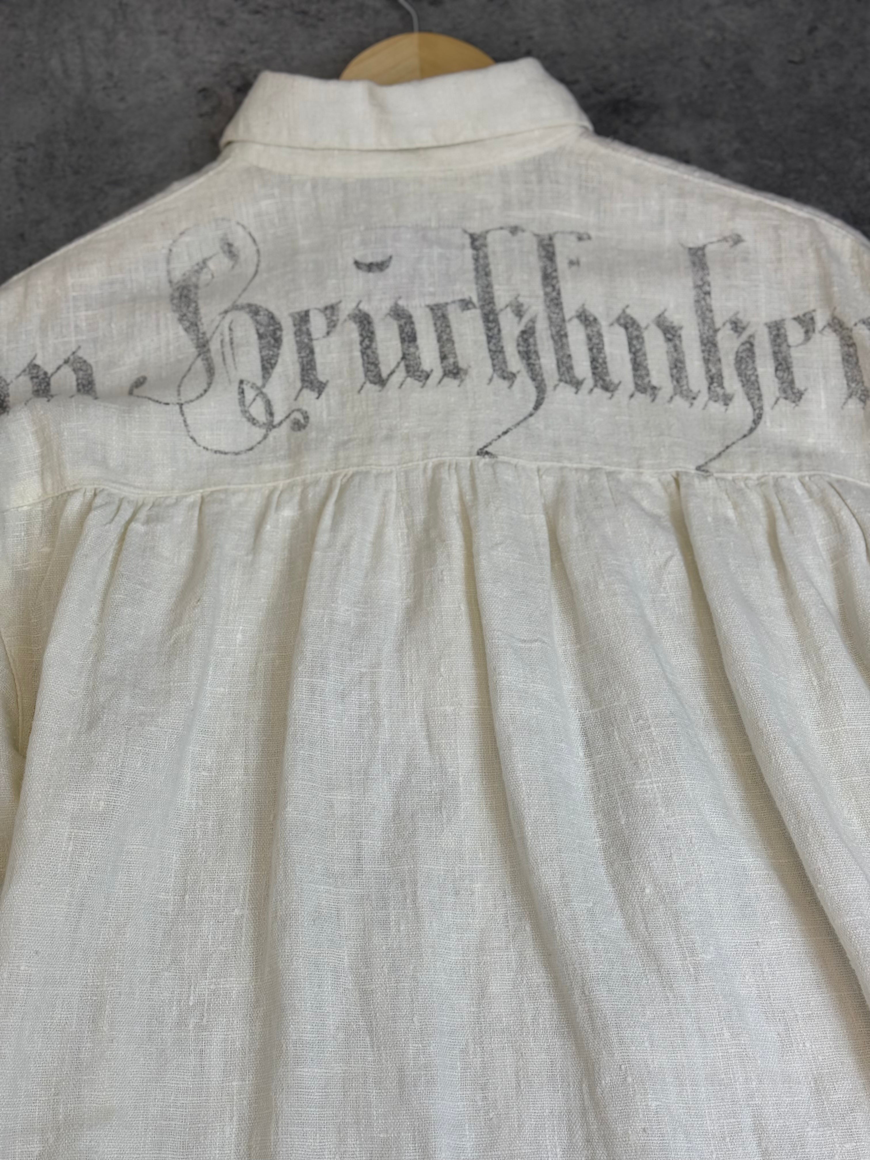 Stockerpoint 100% Linen Lniana Button Down Shirt Koszula Shirt Gothic Fairy Grunge Boho Medieval Oktoberfest