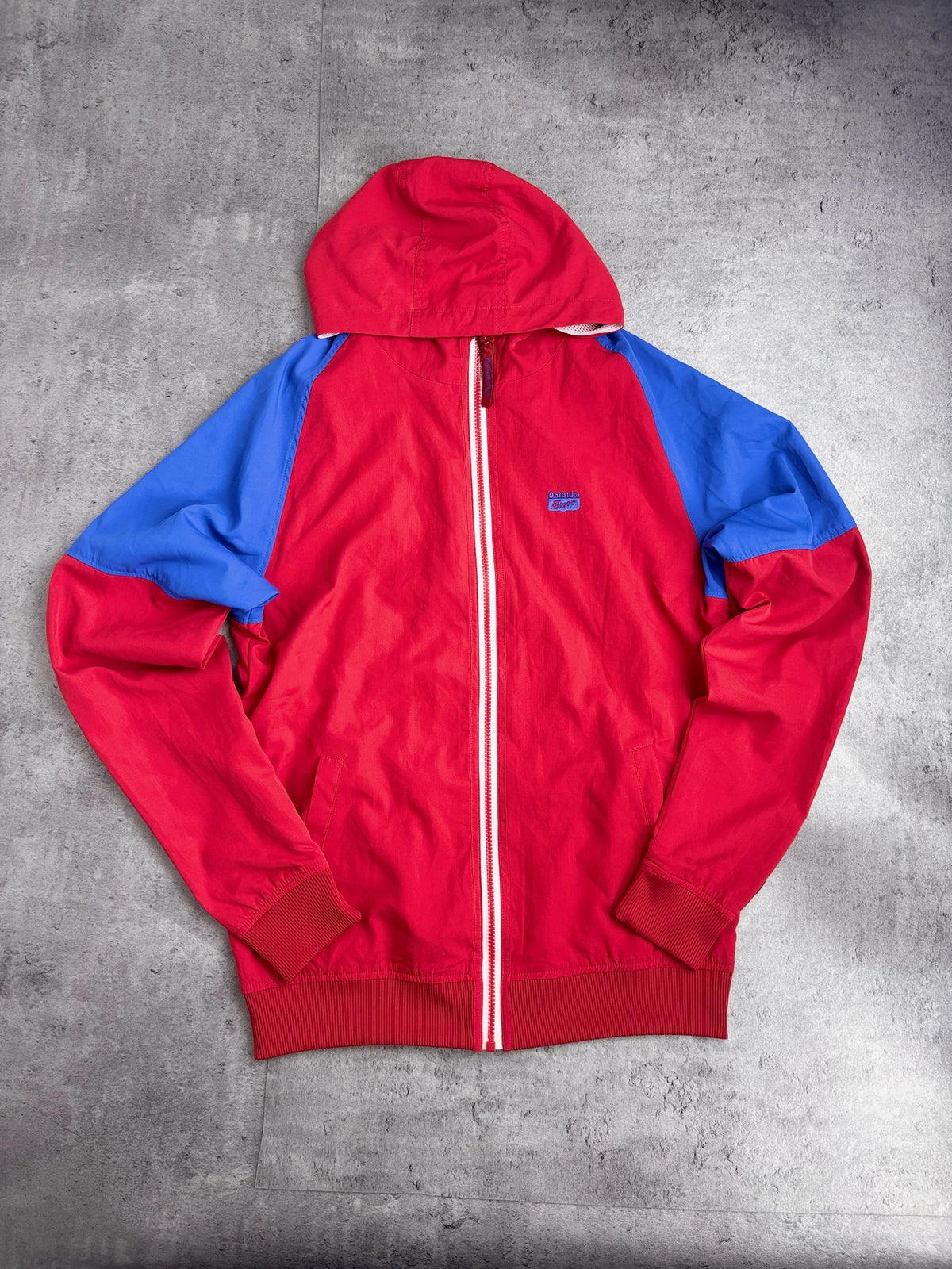 ONITSUKA TIGER 2000S HOODED WINDBREAKER JACKET Y2K KURTKA Z KAPTUREM ROZPINANA