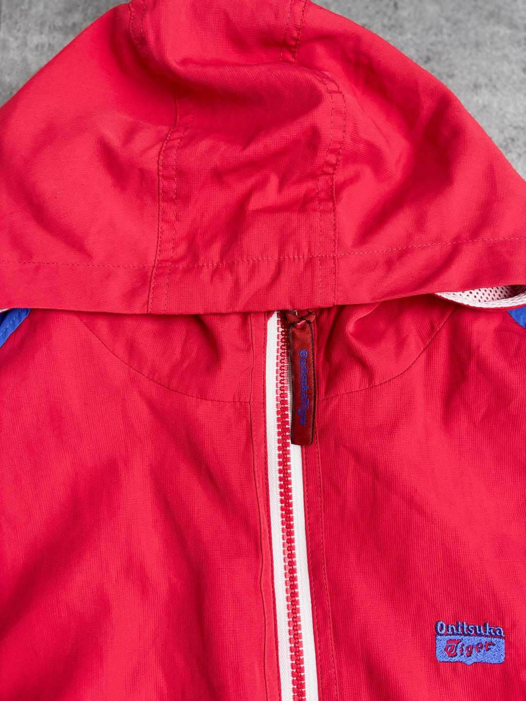 ONITSUKA TIGER 2000S HOODED WINDBREAKER JACKET Y2K KURTKA Z KAPTUREM ROZPINANA