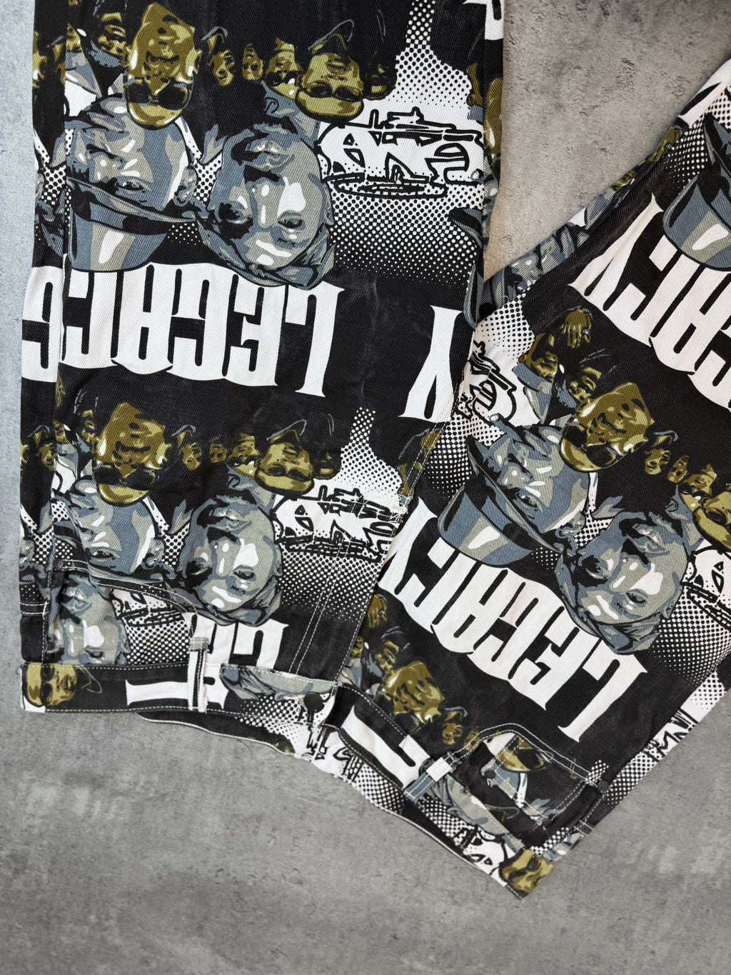 Makaveli 2Pac Tupac Vintage Baggy Jeans Spodnie Jeansowe Wide Leg AOP All Over Print HipHop Y2K