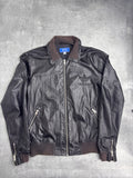 ADIDAS FAUX LEATHER JACKET IMITACJA SKÓRY 2010 ROK RARE TRACKSUIT JACKET ROZPINANA Y2K