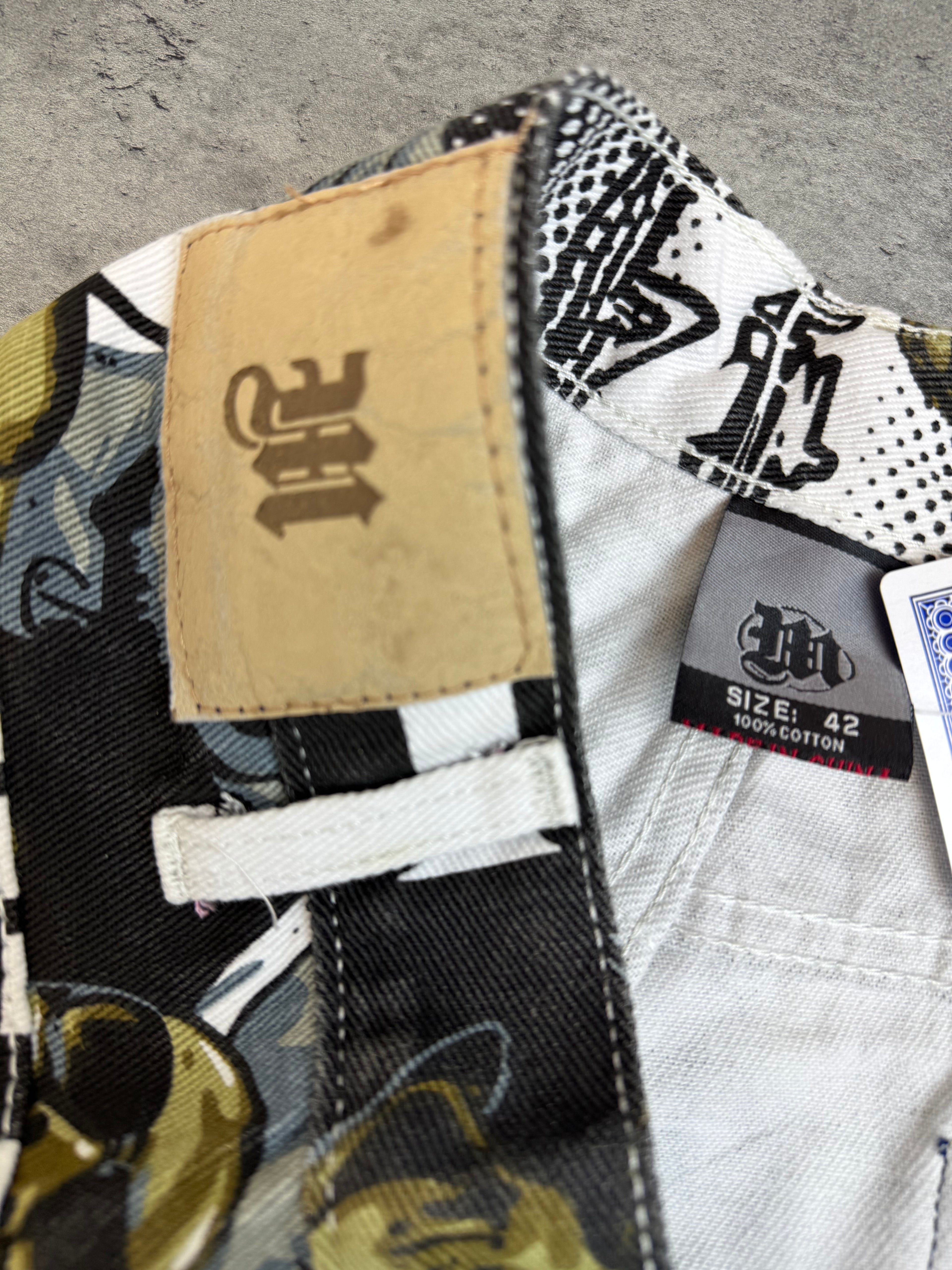 Makaveli 2Pac Tupac Vintage Baggy Jeans Spodnie Jeansowe Wide Leg AOP All Over Print HipHop Y2K