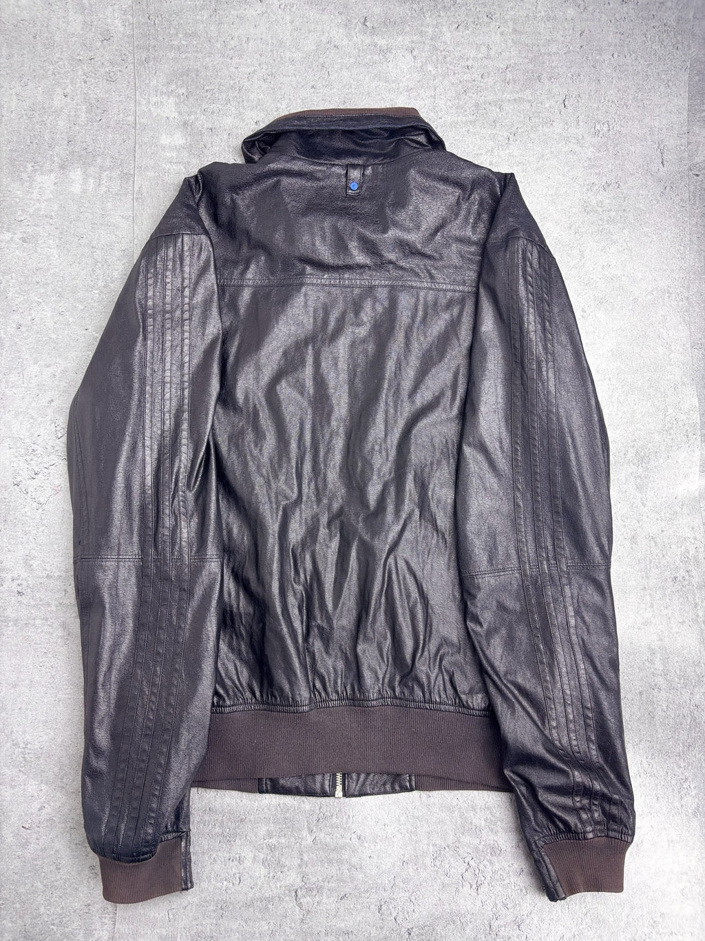 ADIDAS FAUX LEATHER JACKET IMITACJA SKÓRY 2010 ROK RARE TRACKSUIT JACKET ROZPINANA Y2K