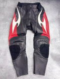 INSANE LEATHER MOTOCYCLE PANTS WITH FLAMES SPODNIE NA MOTOR VINTAGE STREETWEAR HEIN GERICKE TRIBAL